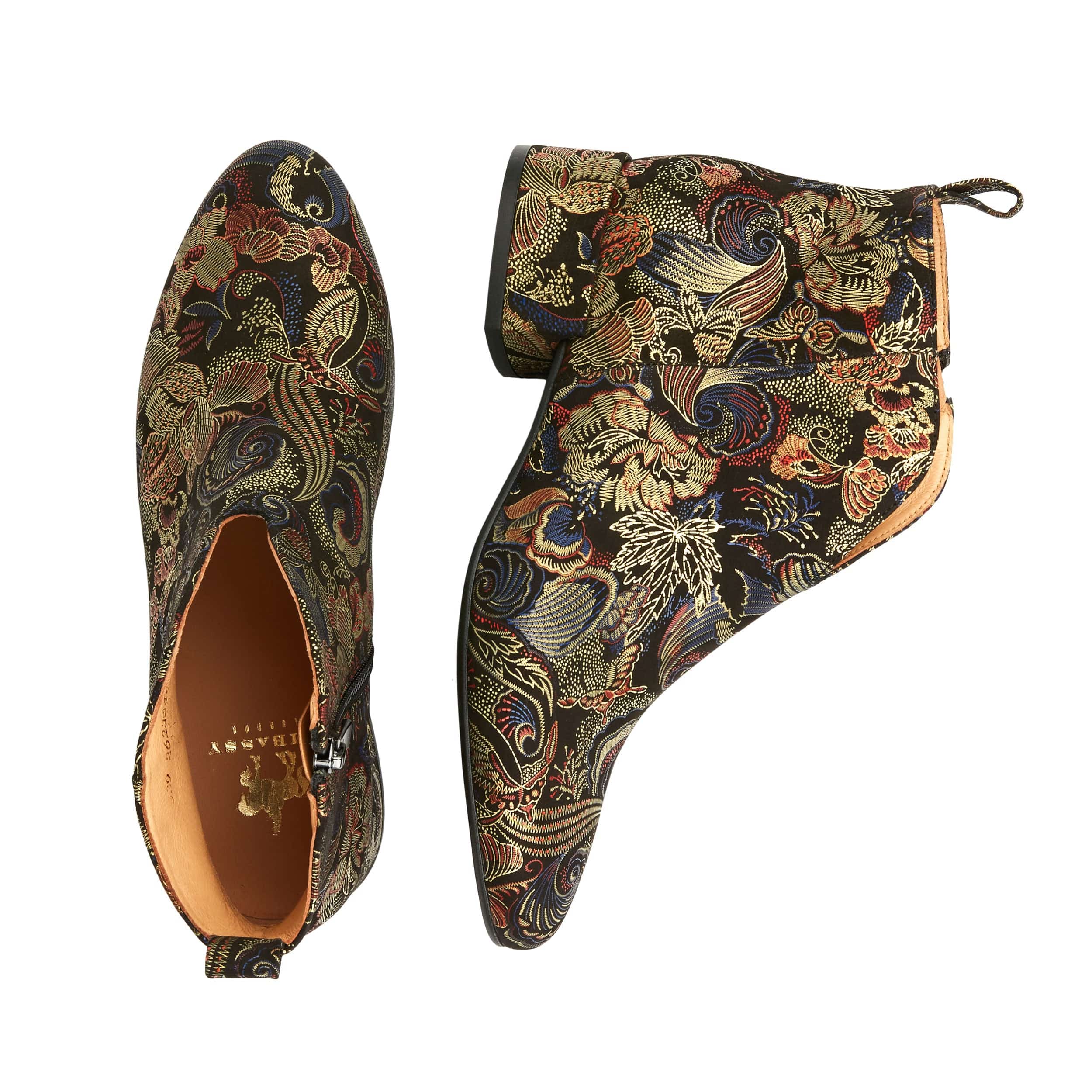 Iris - Black Multi - Women's leather side zip ankle boot with soft insoles - Image 10