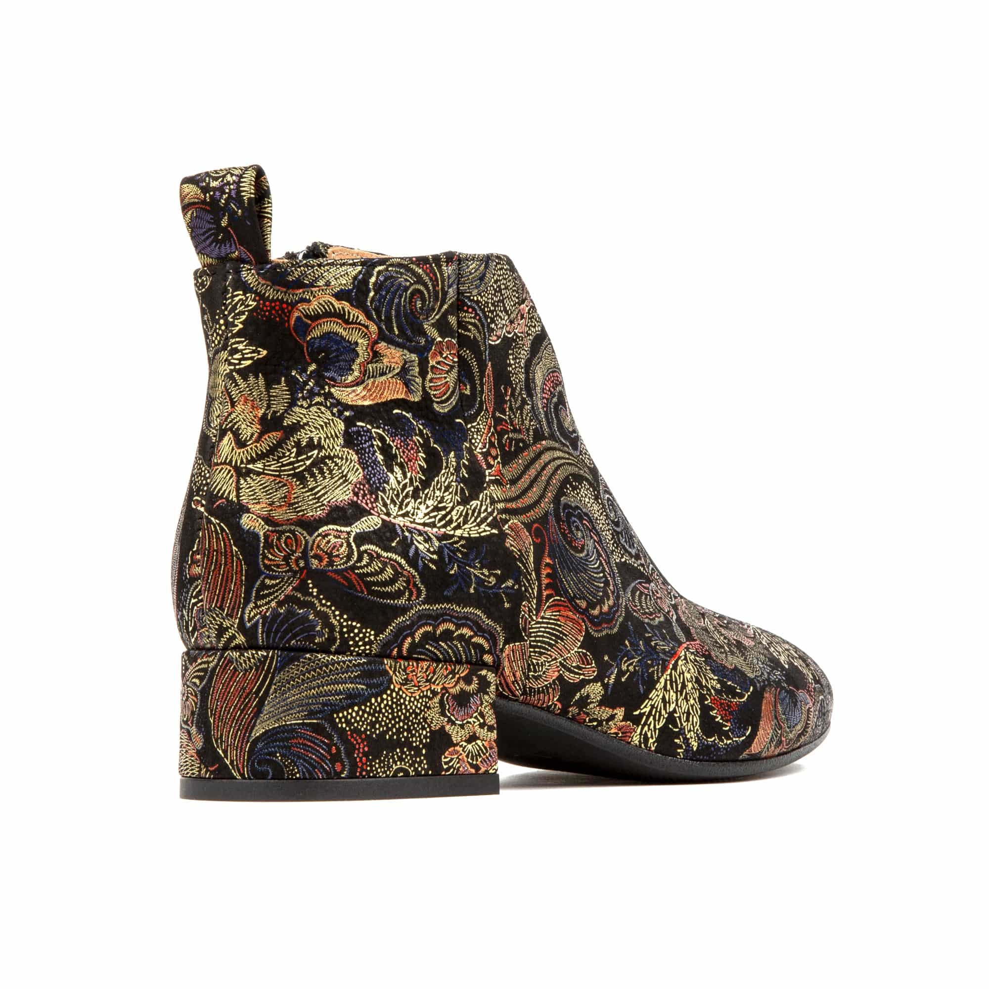 Iris - Black Multi - Women's leather side zip ankle boot with soft insoles - Image 5