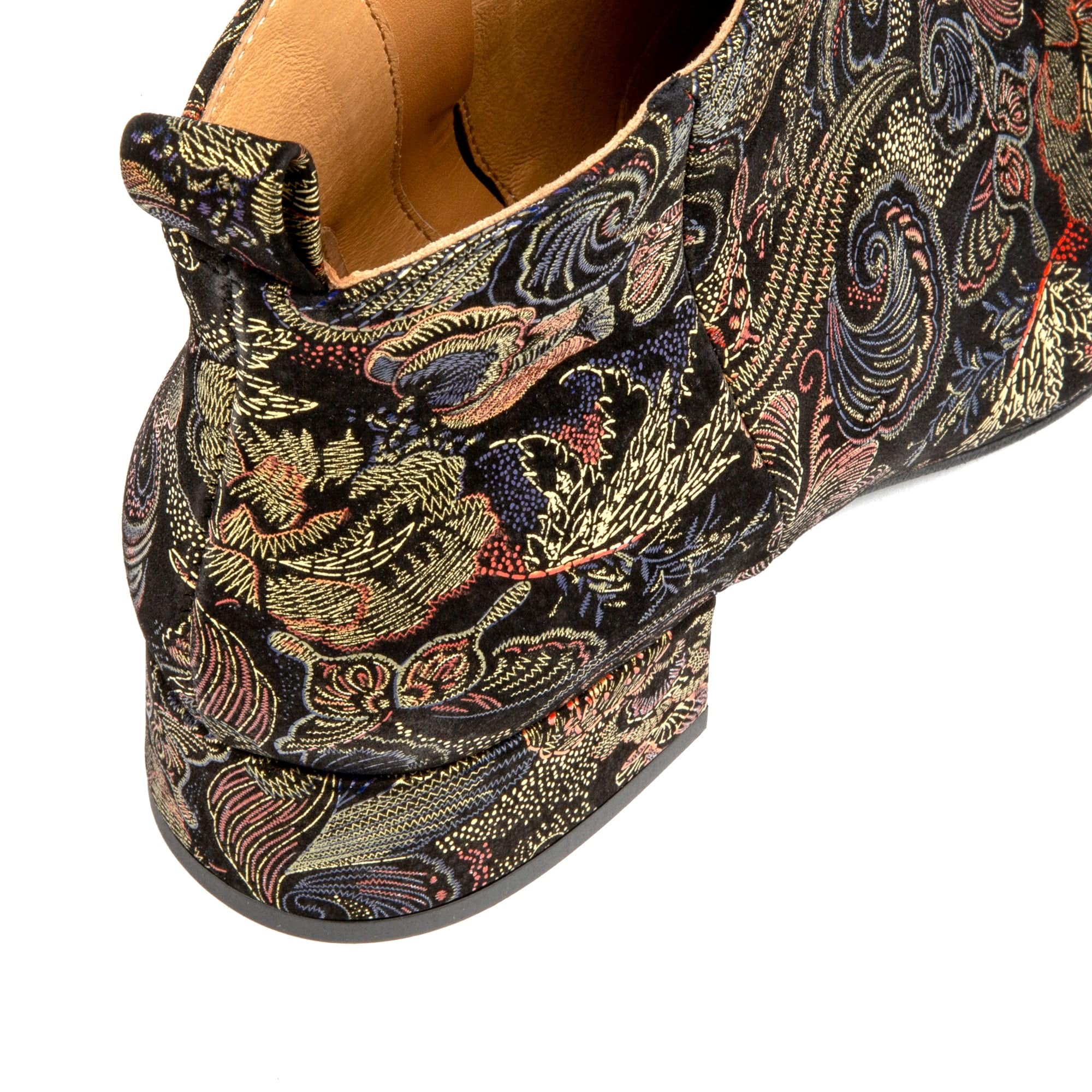 Iris - Black Multi - Women's leather side zip ankle boot with soft insoles - Image 8