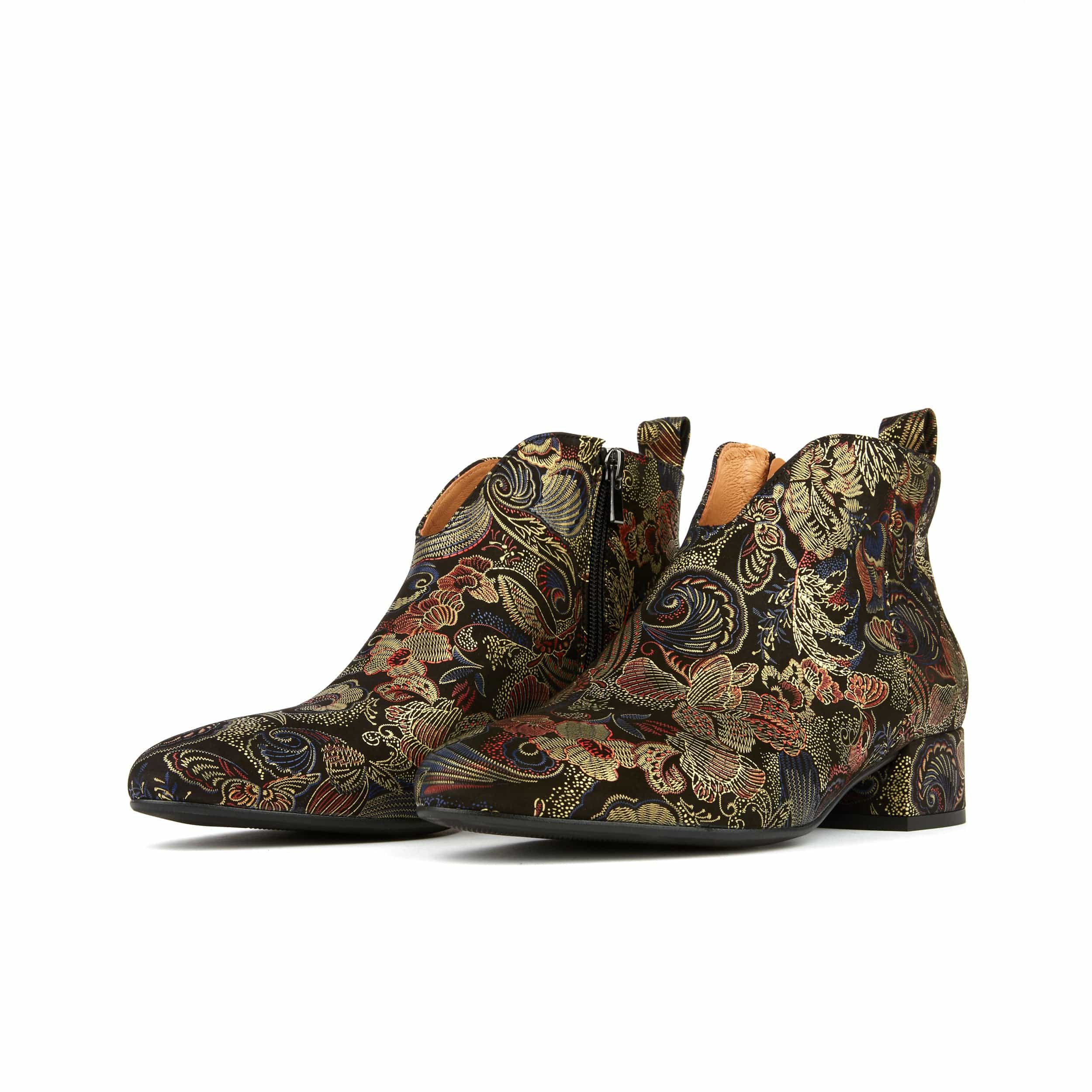 Iris - Black Multi - Women's leather side zip ankle boot with soft insoles - Image 9