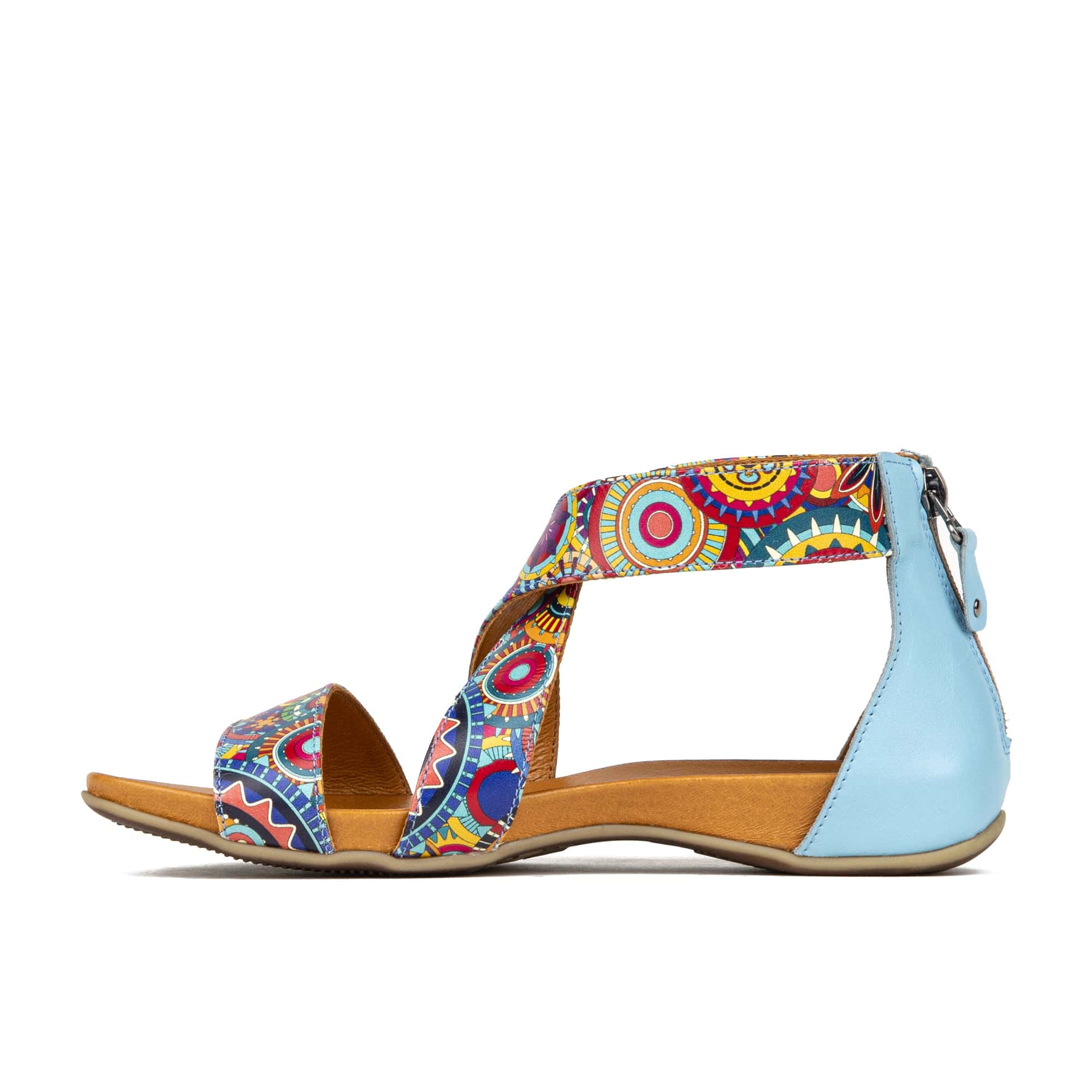 Isabella - Blue Signature - Women's cross strap sandal with covered heel - Image 3