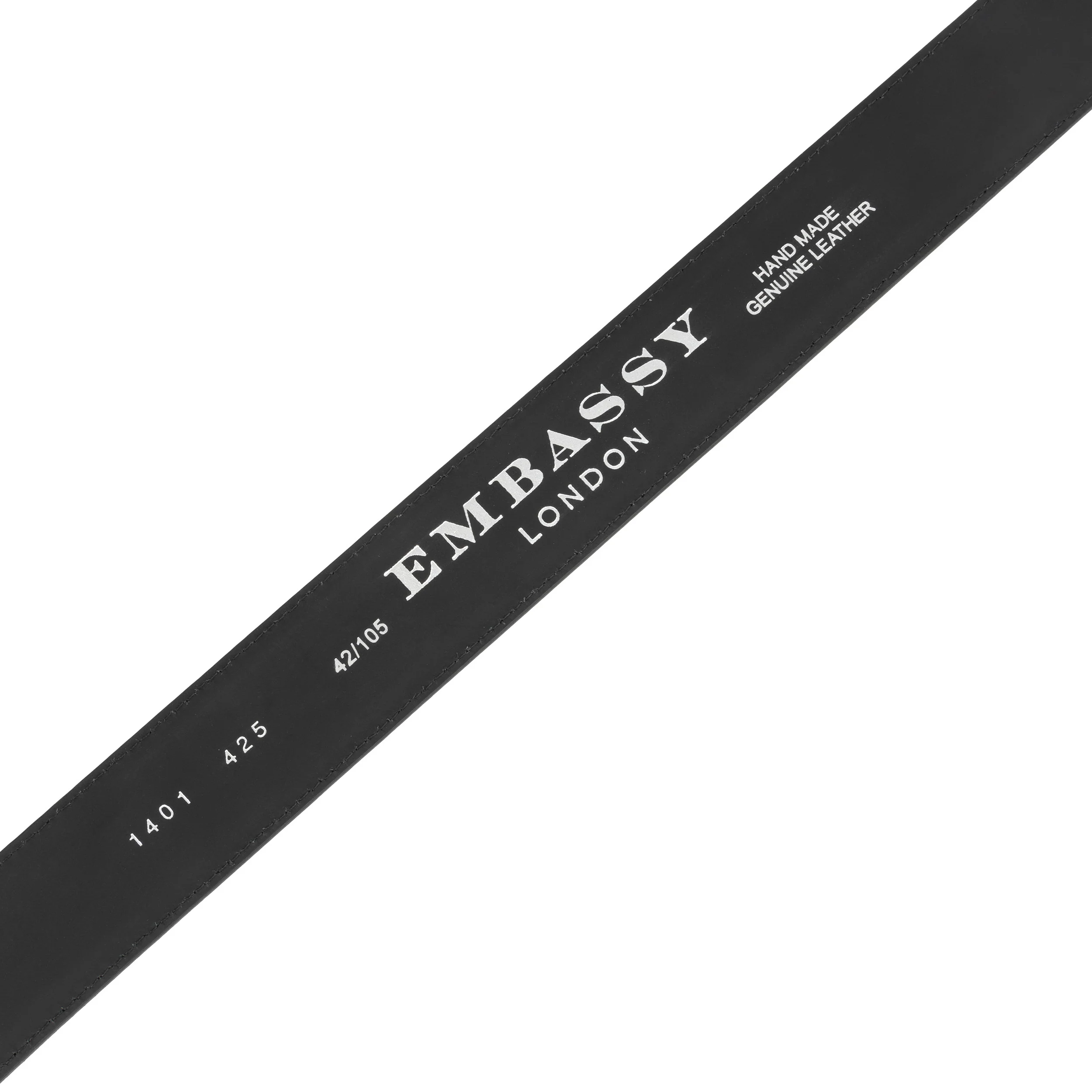 James - Black - Men's Leather Belt with gunmetal hardware - Image 4