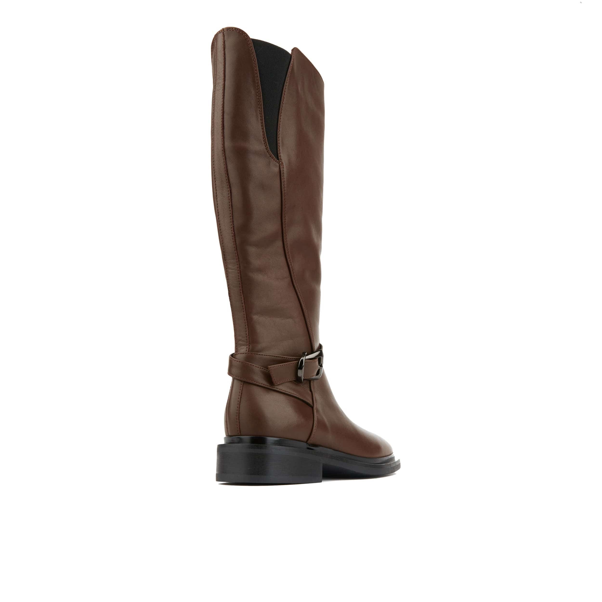Jamie - Brown - Women's leather tall riding boots with rounded toe in brown - Image 4