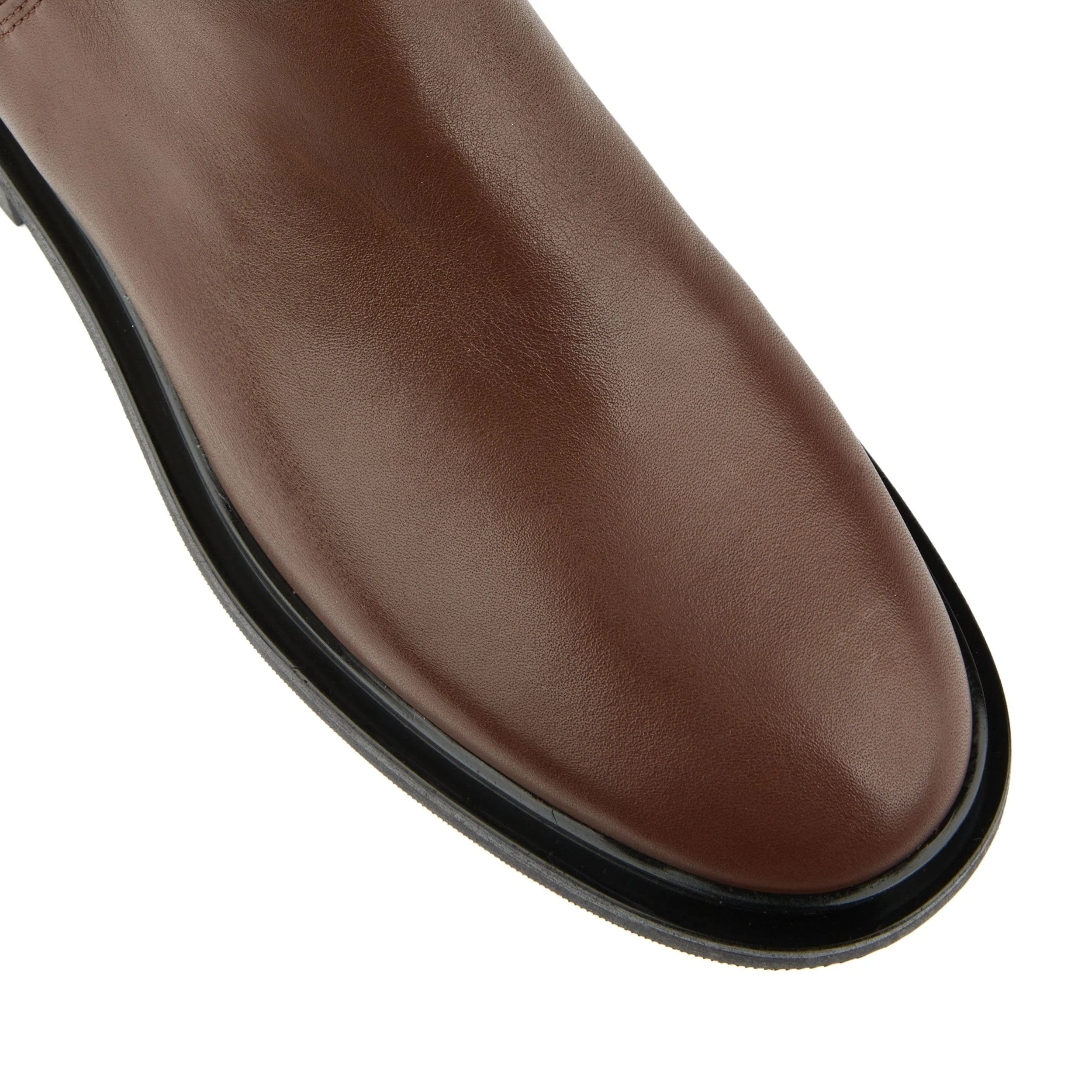 Jamie - Brown - Women's leather tall riding boots with rounded toe in brown - Image 6