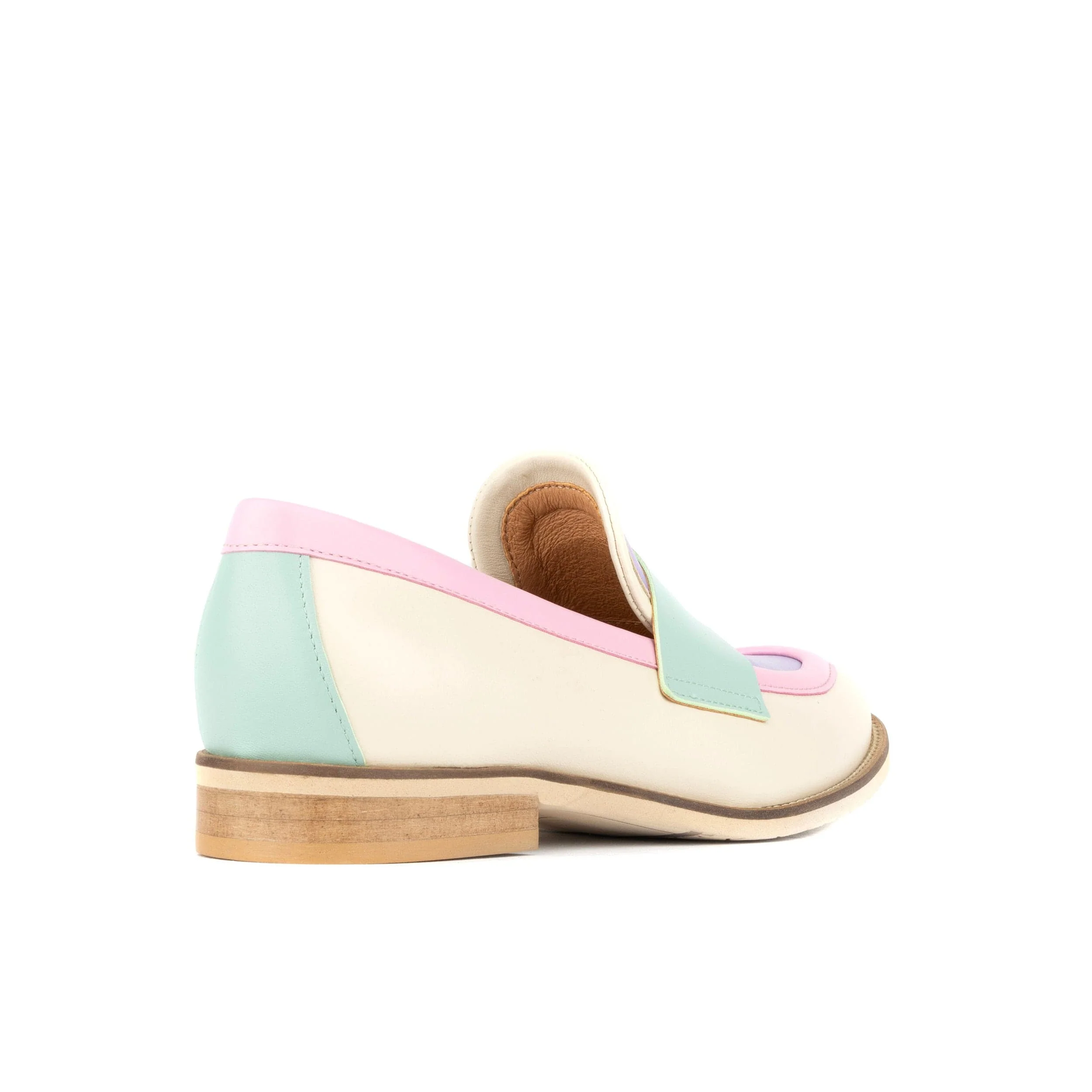 Kay - Multi Pastel - Women's leather dressy almond toe loafer in pastel colours - Image 4