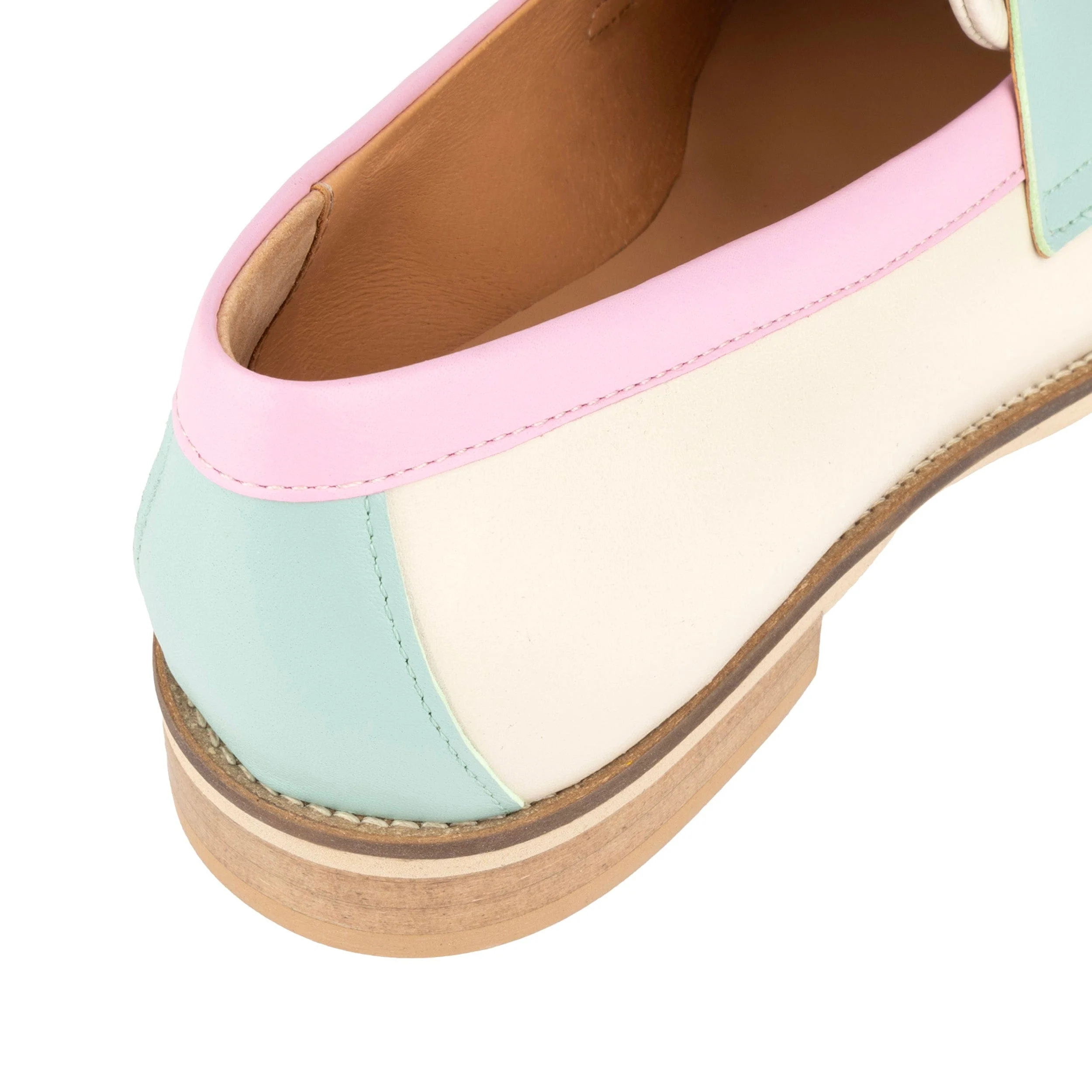 Kay - Multi Pastel - Women's leather dressy almond toe loafer in pastel colours - Image 8