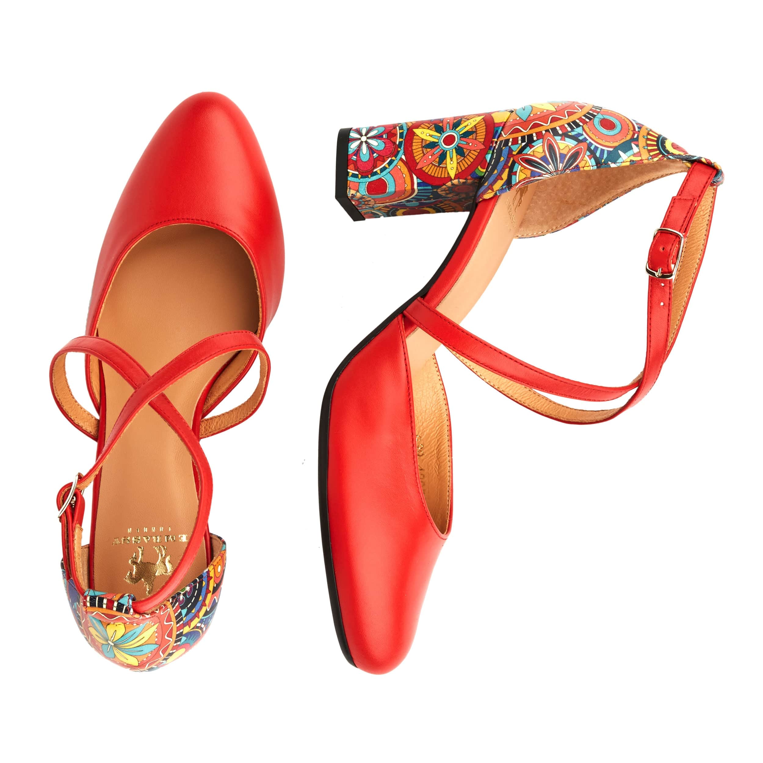 Kylie - Red Signature - Women's leather strappy 3 inch block heel in red - Image 10