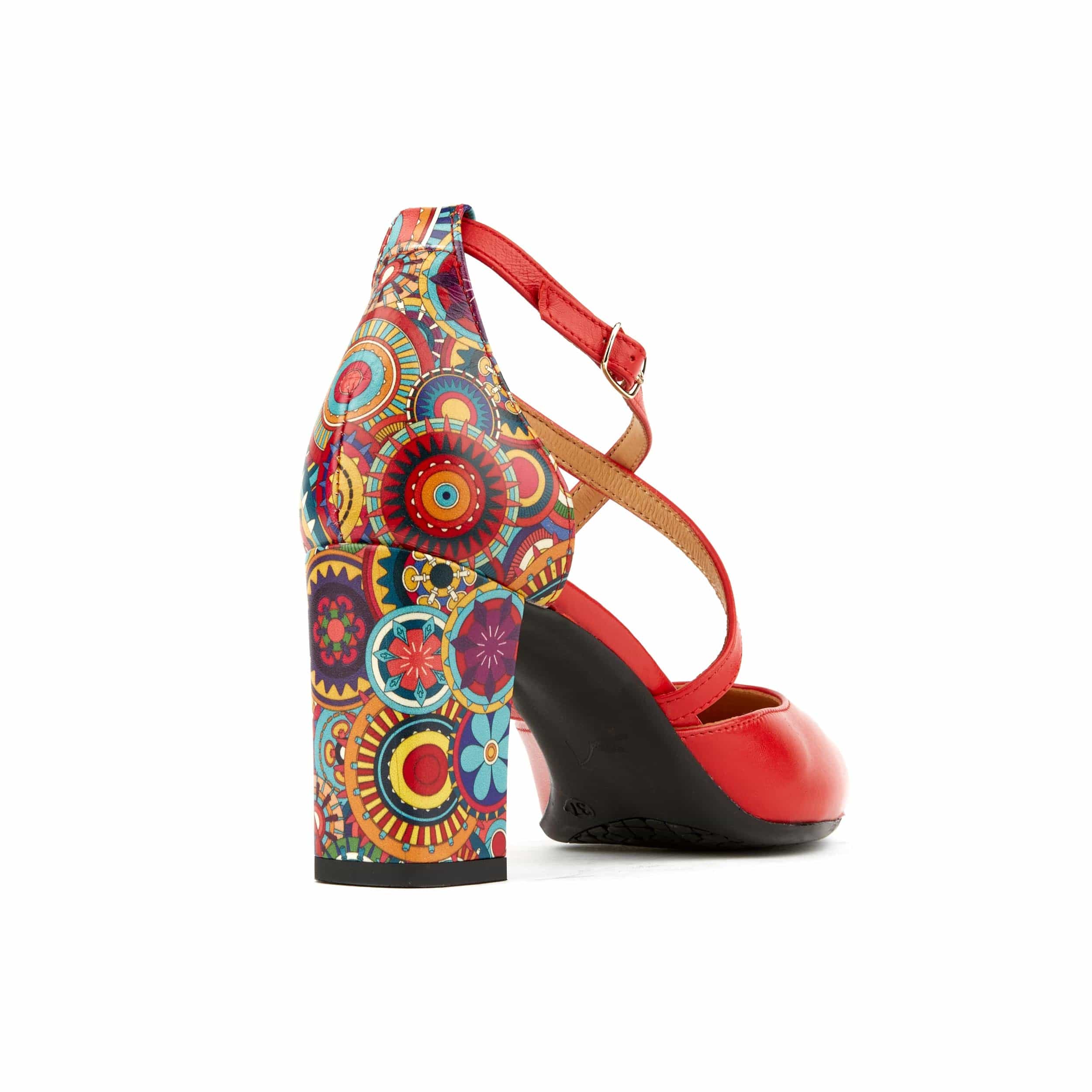 Kylie - Red Signature - Women's leather strappy 3 inch block heel in red - Image 5