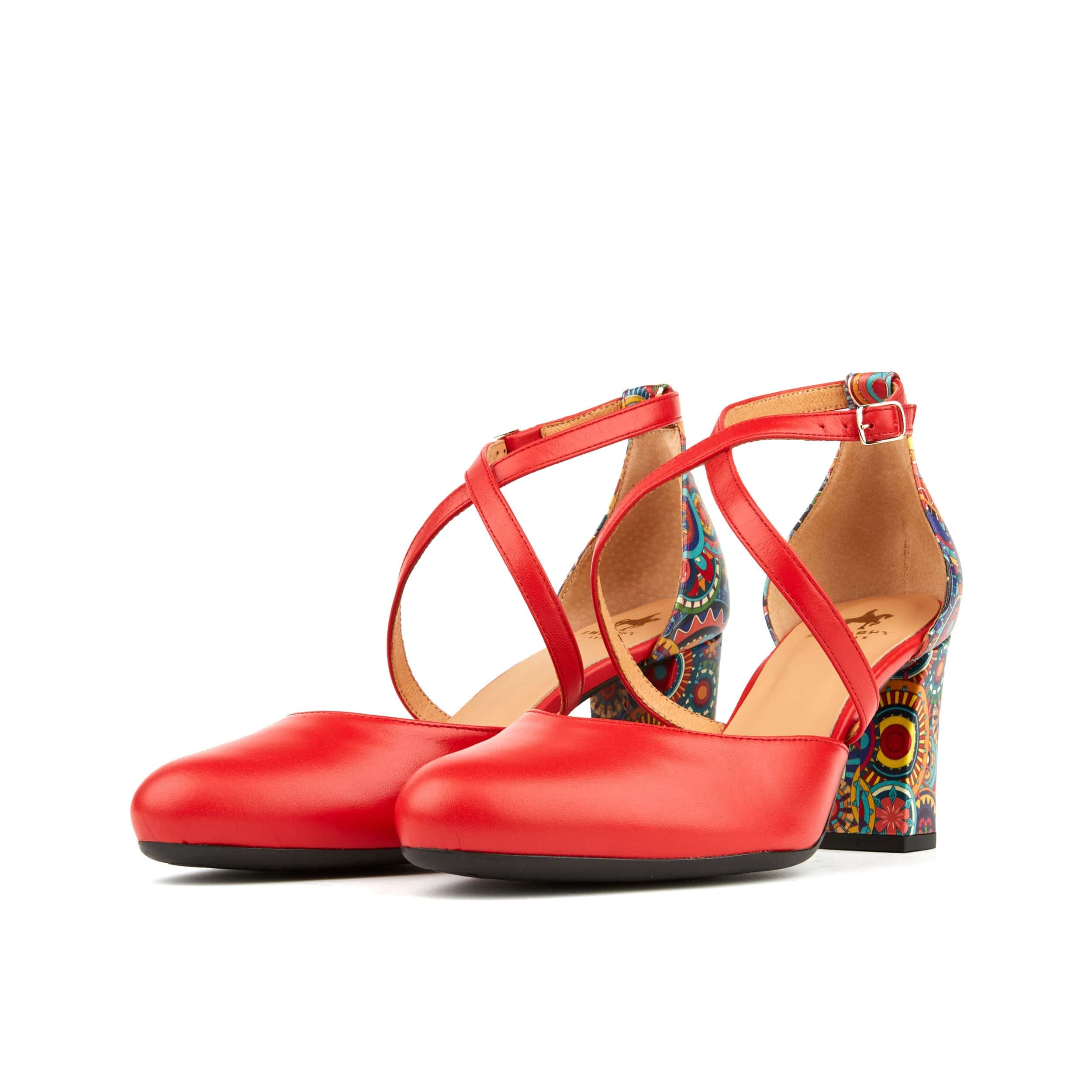 Kylie - Red Signature - Women's leather strappy 3 inch block heel in red - Image 9