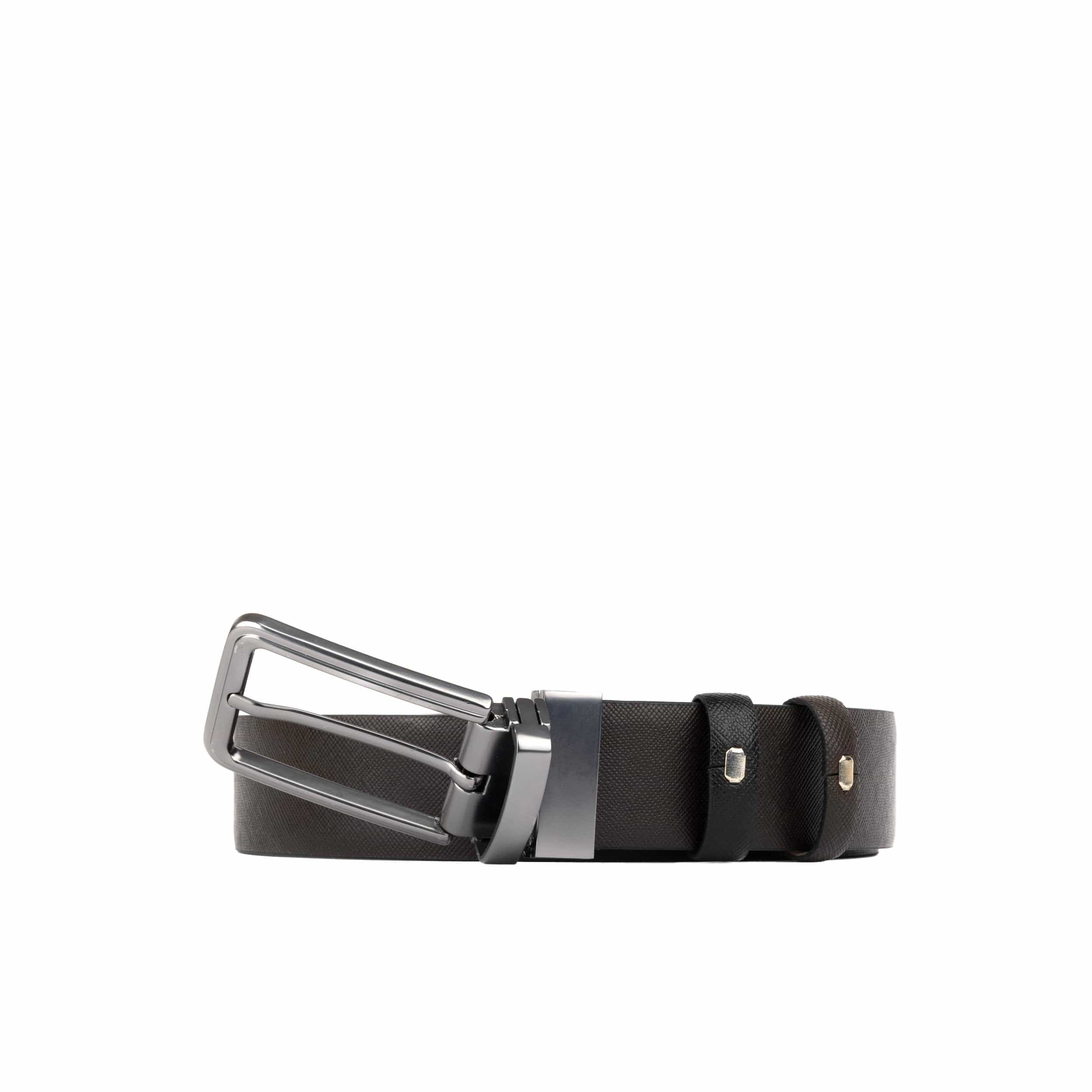 Reverse - Black & Brown - Men's full-grain leather belt reversible 2 colour options - Image 6