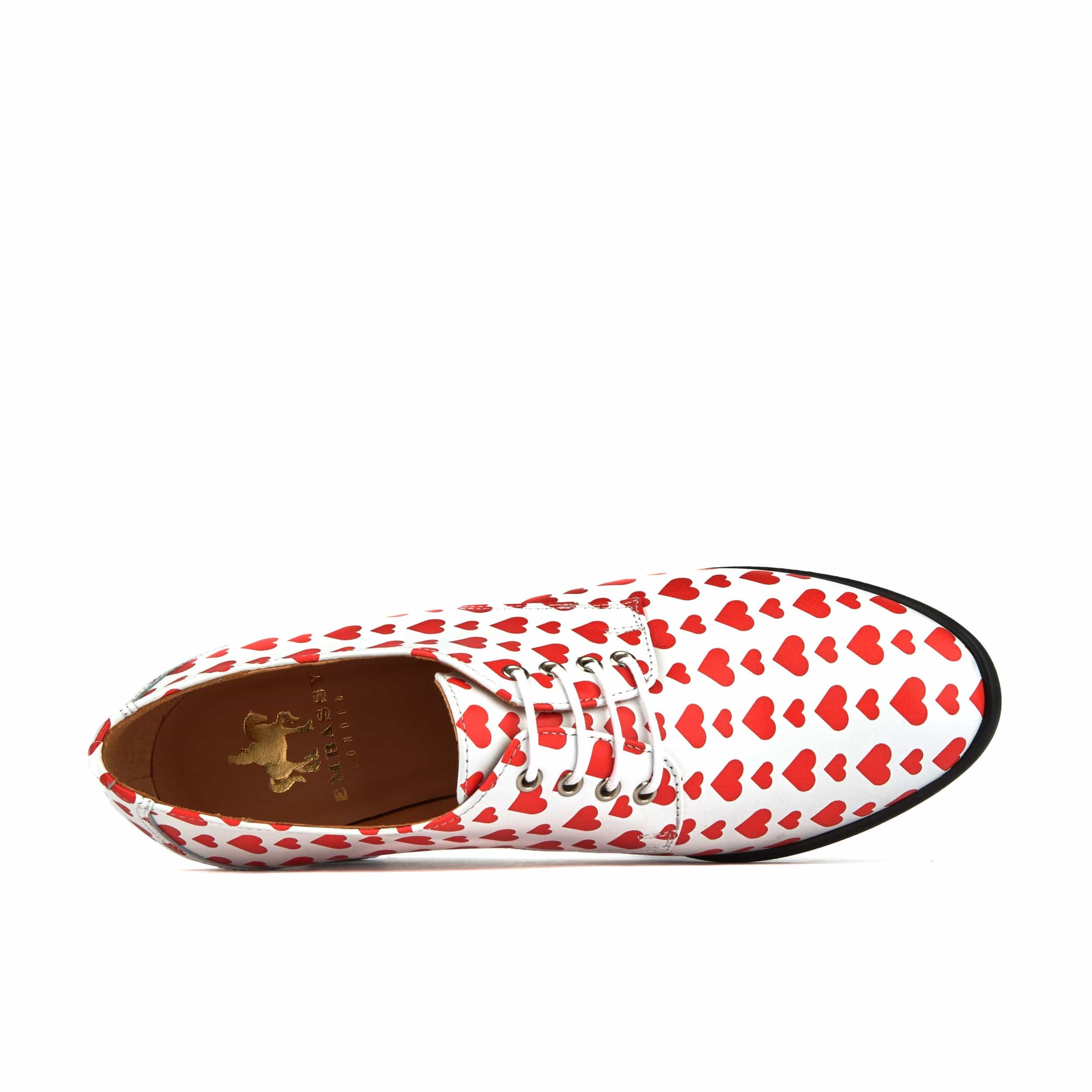 Roulette - Love Struck - Women's 3 inch block heel oxford pump in heart shape print - Image 6