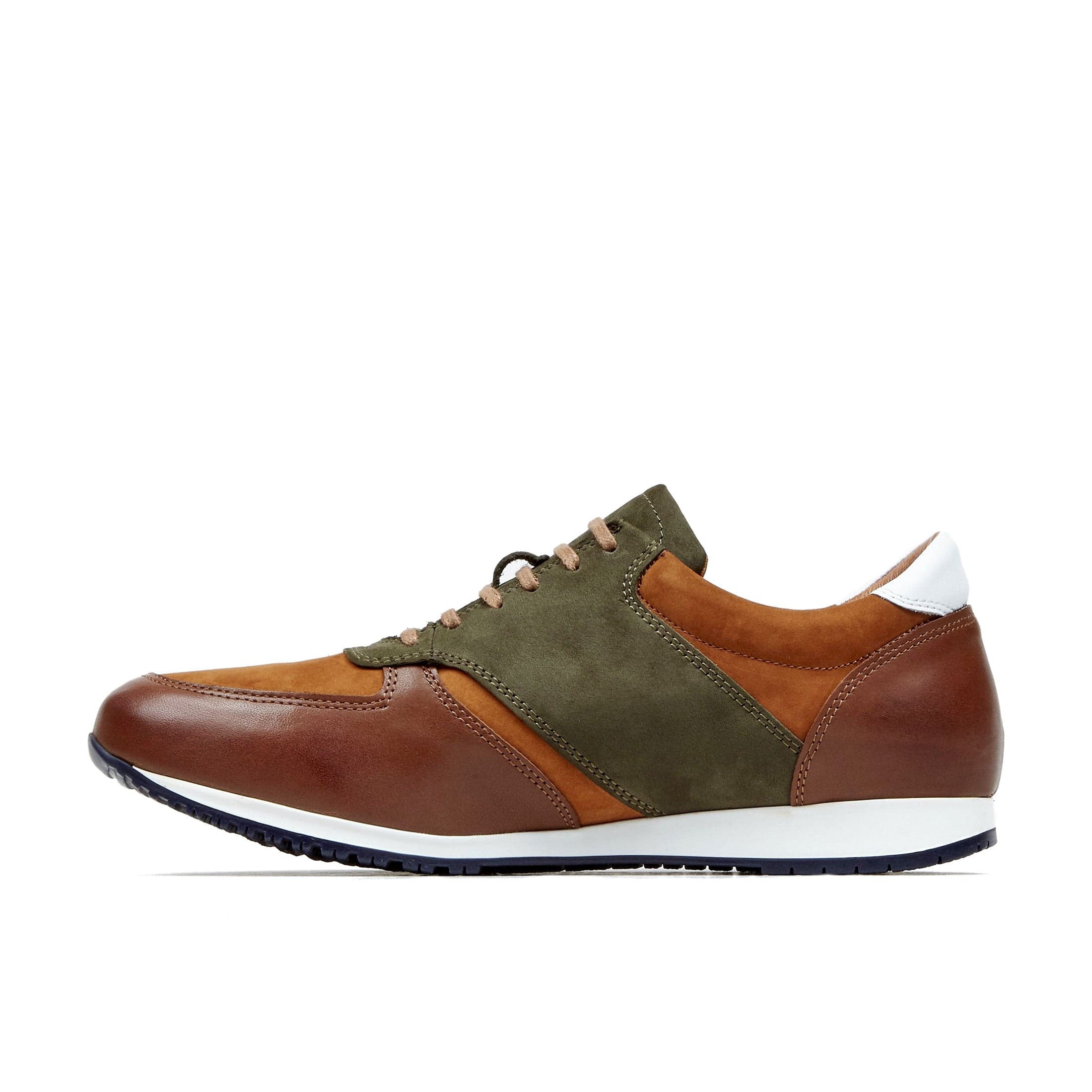 San Francisco - Brown - Men's lace-up leather & suede trainer - Image 3