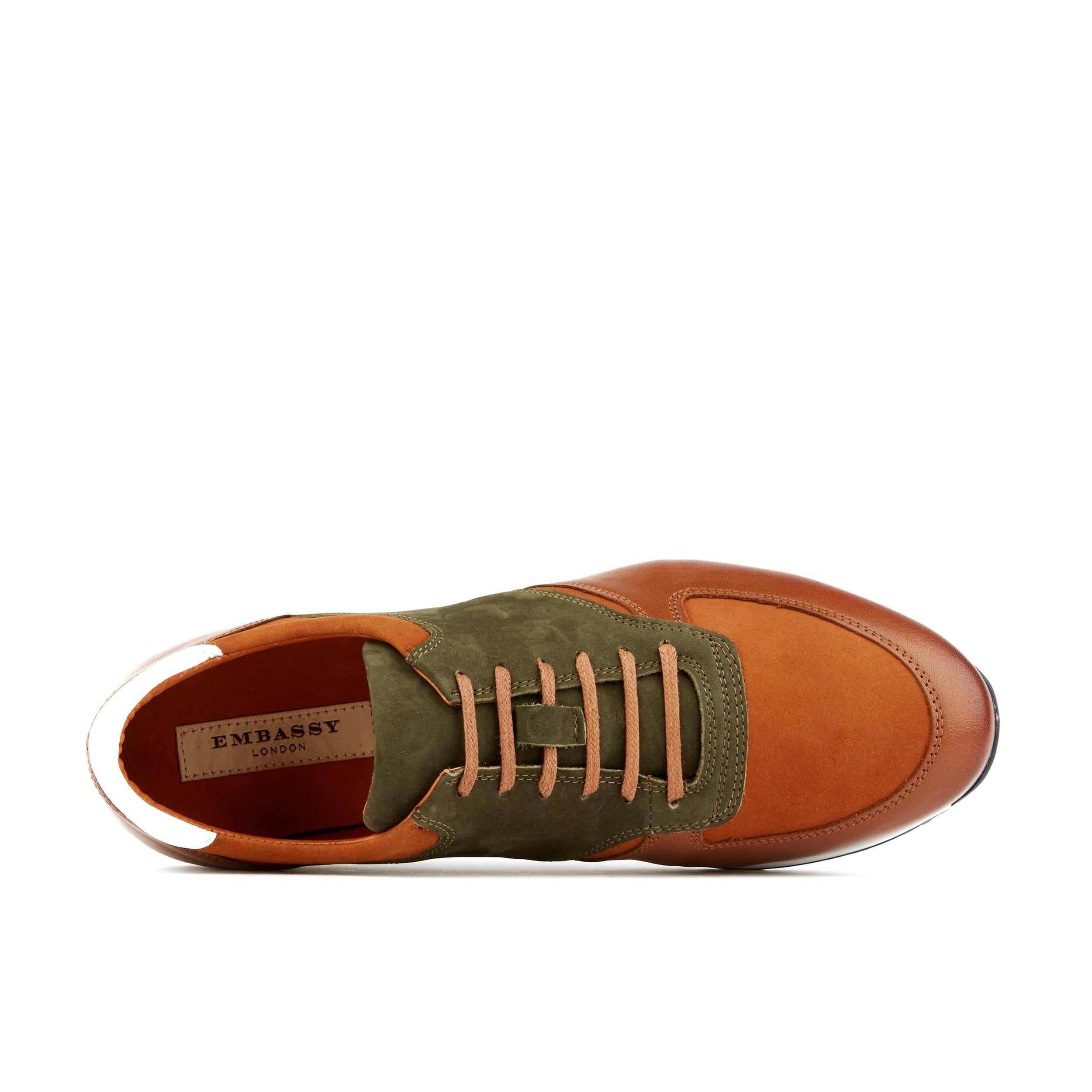 San Francisco - Brown - Men's lace-up leather & suede trainer - Image 5