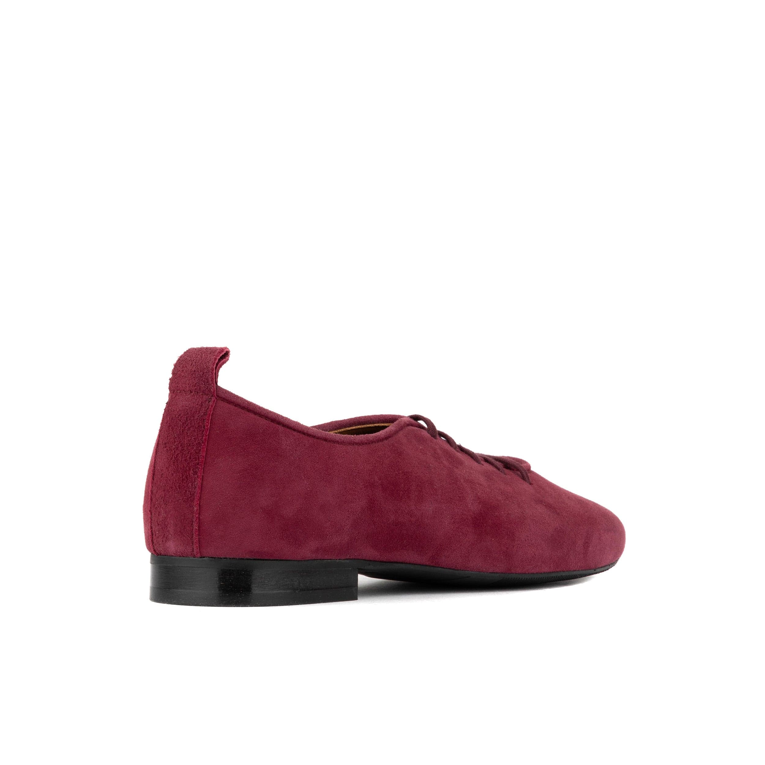 Skyline - Burgundy - Women's Suede Lace Up Ballet Pump - Image 4