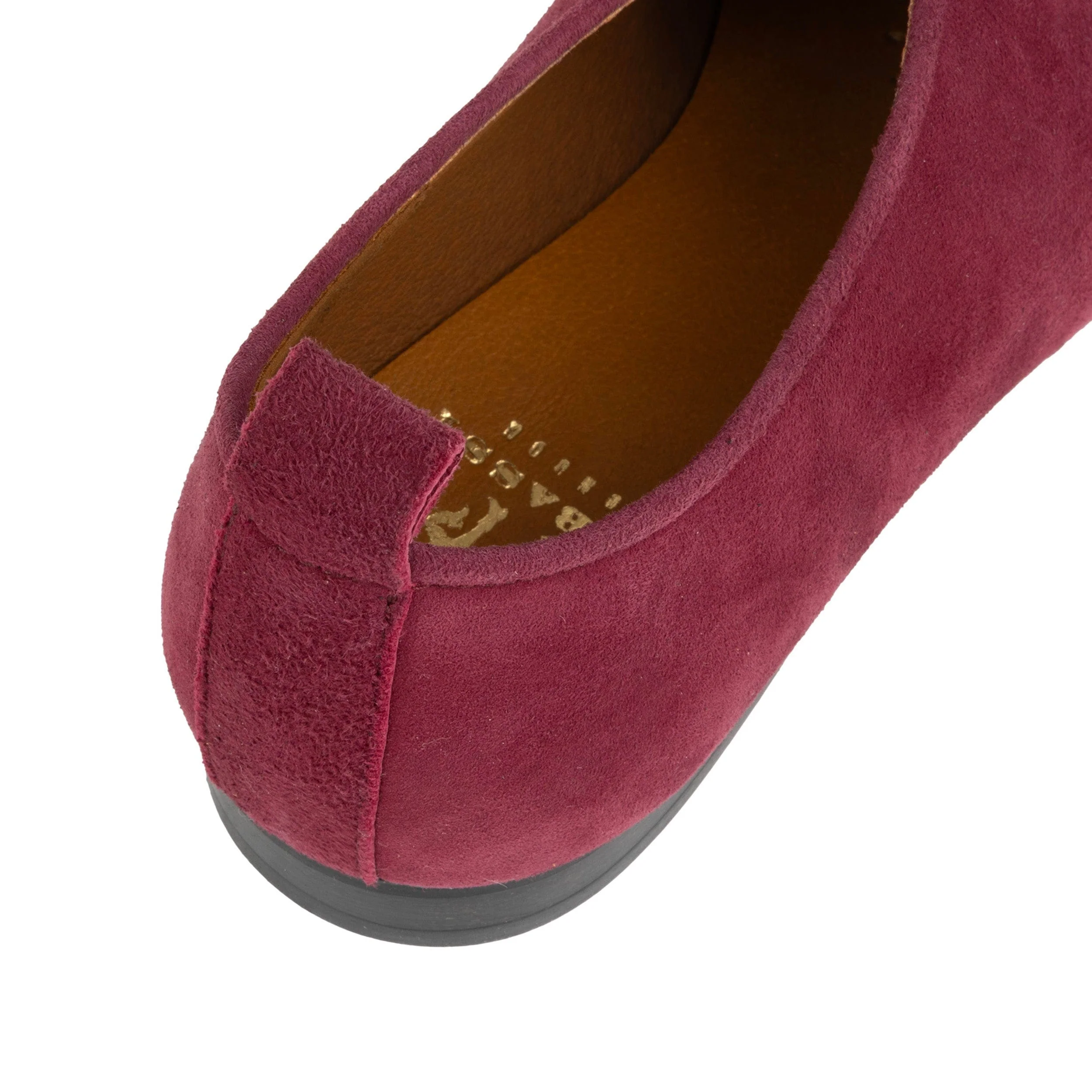 Skyline - Burgundy - Women's Suede Lace Up Ballet Pump - Image 8
