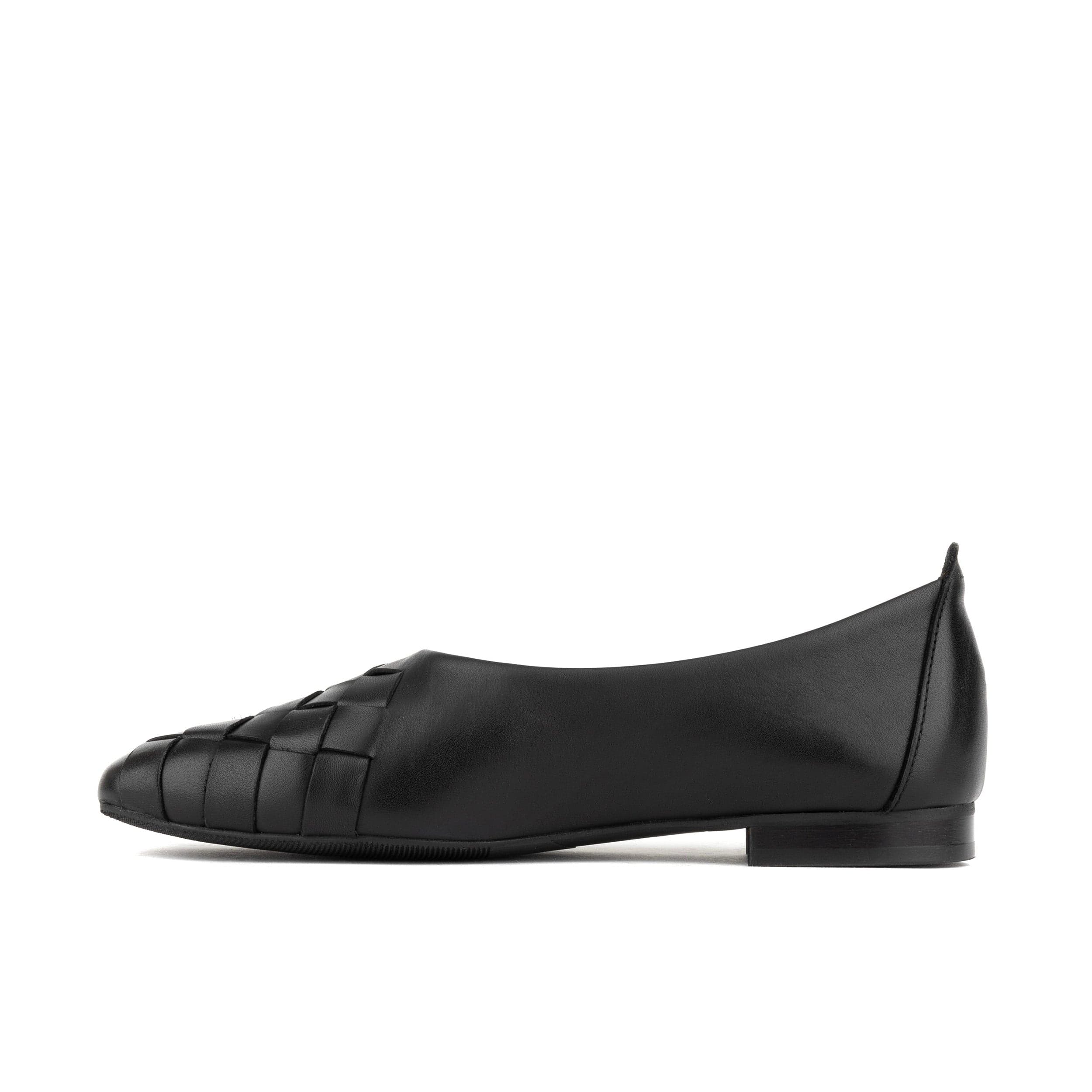 Solenne - Black - Women's handwoven Leather Ballet Pump - Image 3