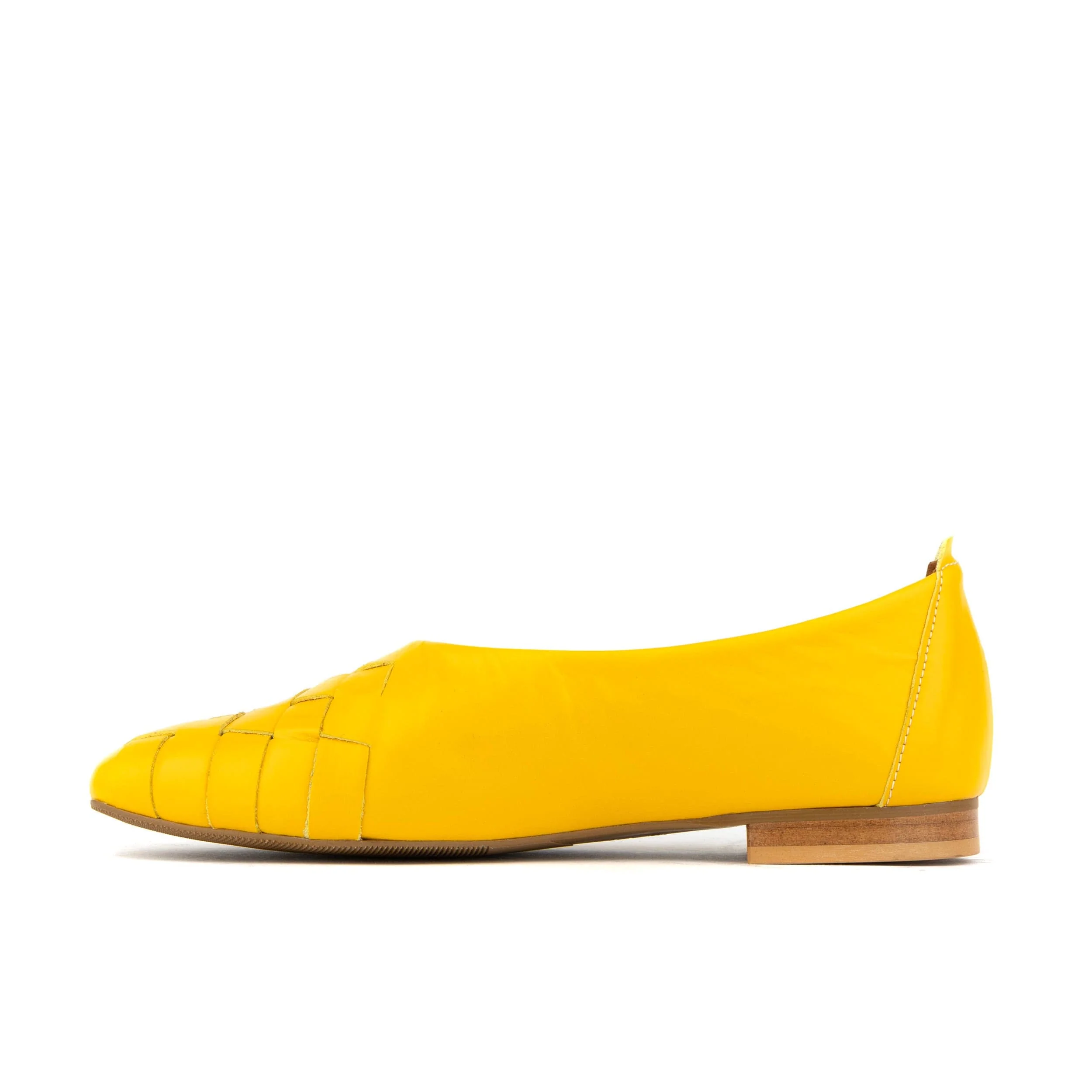 Solenne - Yellow - Women's handwoven Leather Ballet Pump - Image 3