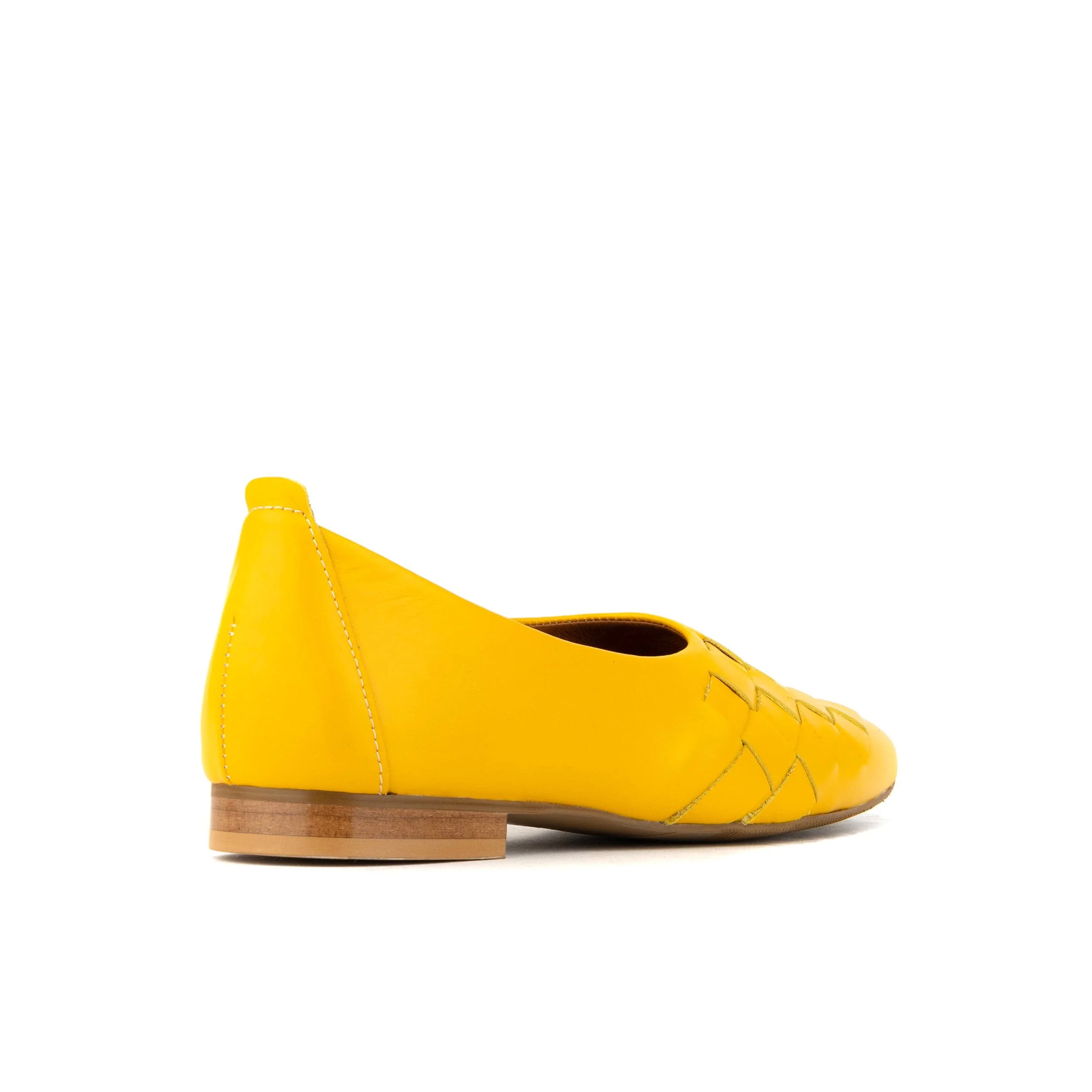 Solenne - Yellow - Women's handwoven Leather Ballet Pump - Image 4
