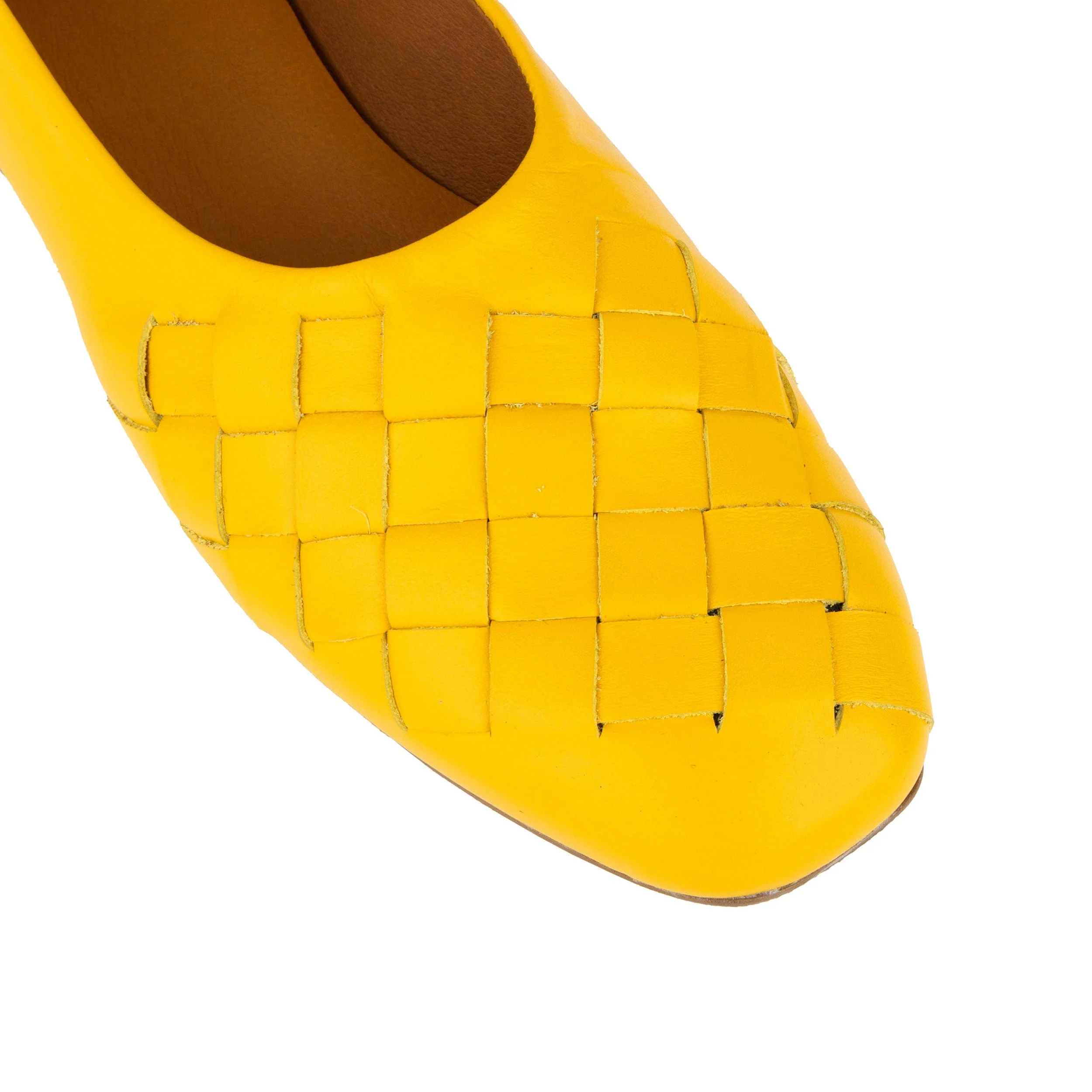 Solenne - Yellow - Women's handwoven Leather Ballet Pump - Image 7