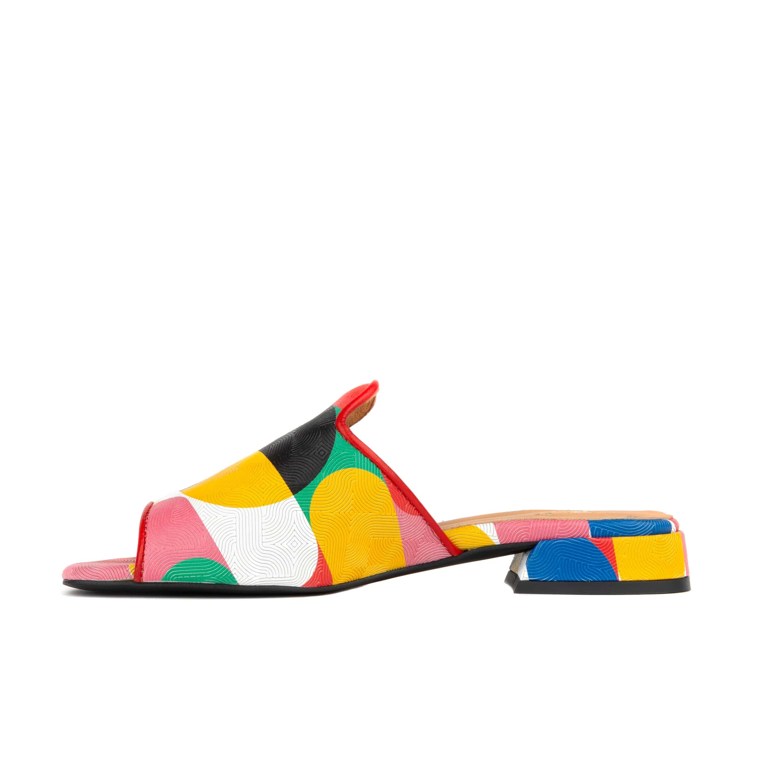 South Beach - Groovy - Women's fully leather lined slip on sandal in multicolour - Image 3