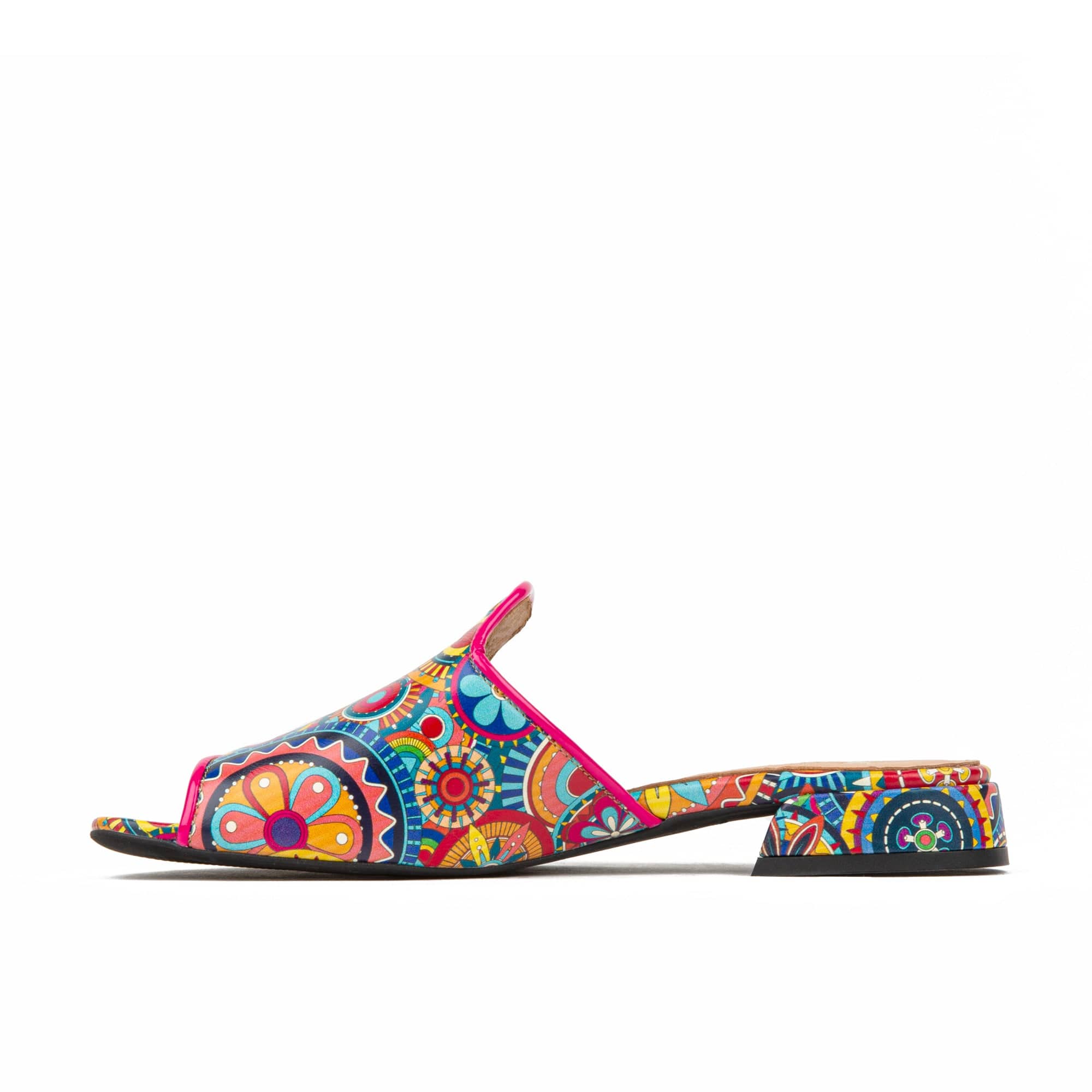 South Beach - Signature - Women's fully leather lined flat sliders in multi colour - Image 3