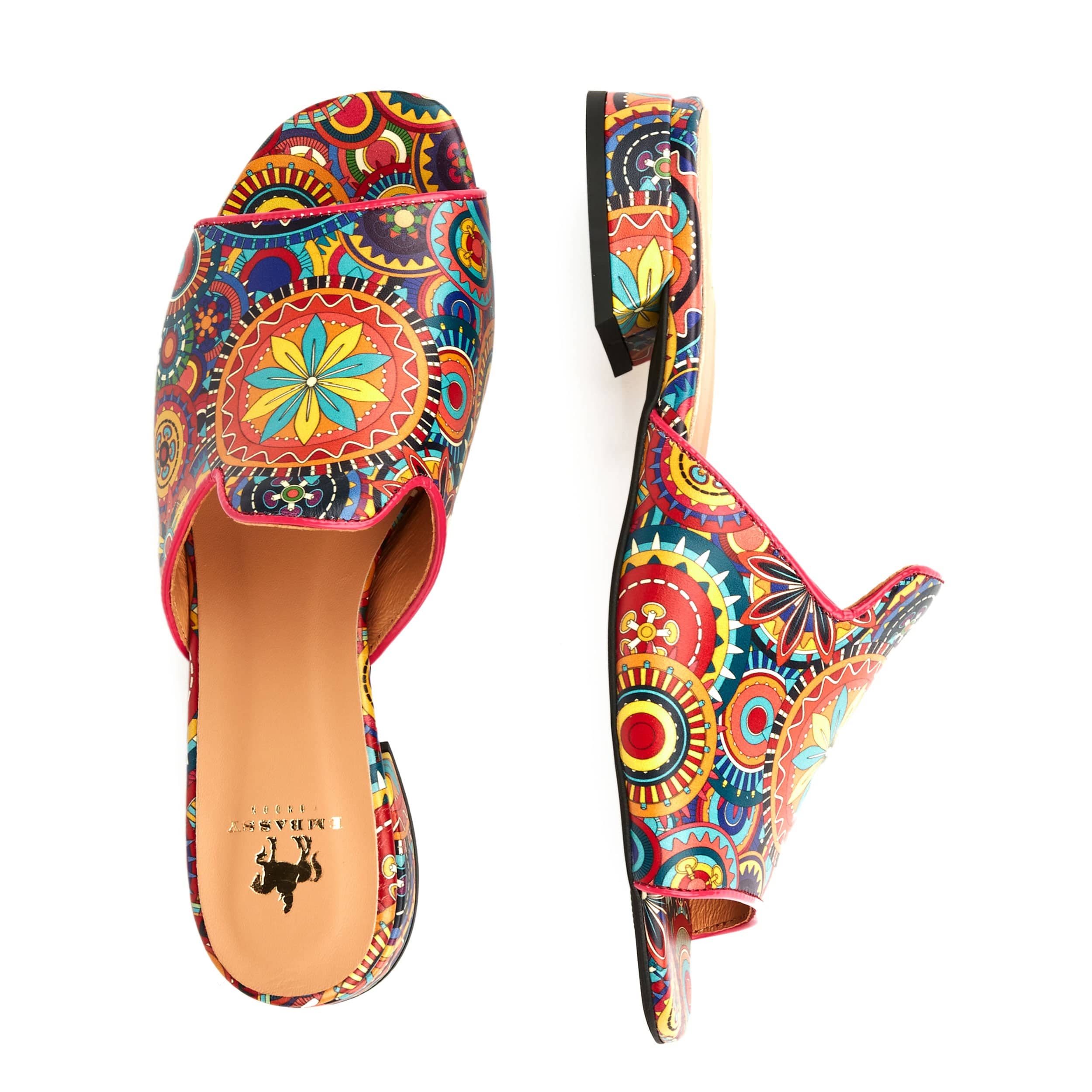 South Beach - Signature - Women's fully leather lined flat sliders in multi colour - Image 9