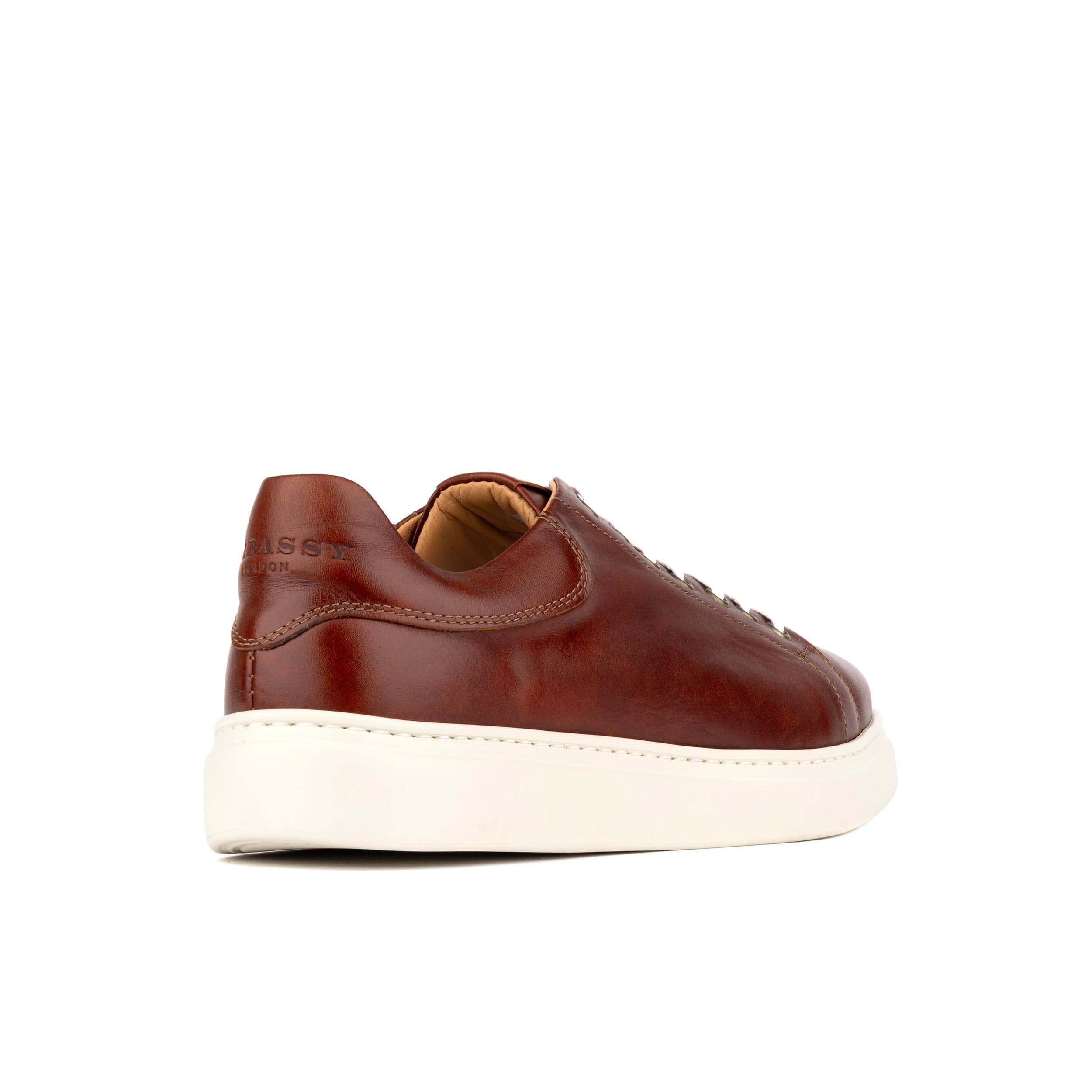 Sun City - Brown - Men's white sole trainer in brown soft leather - Image 4