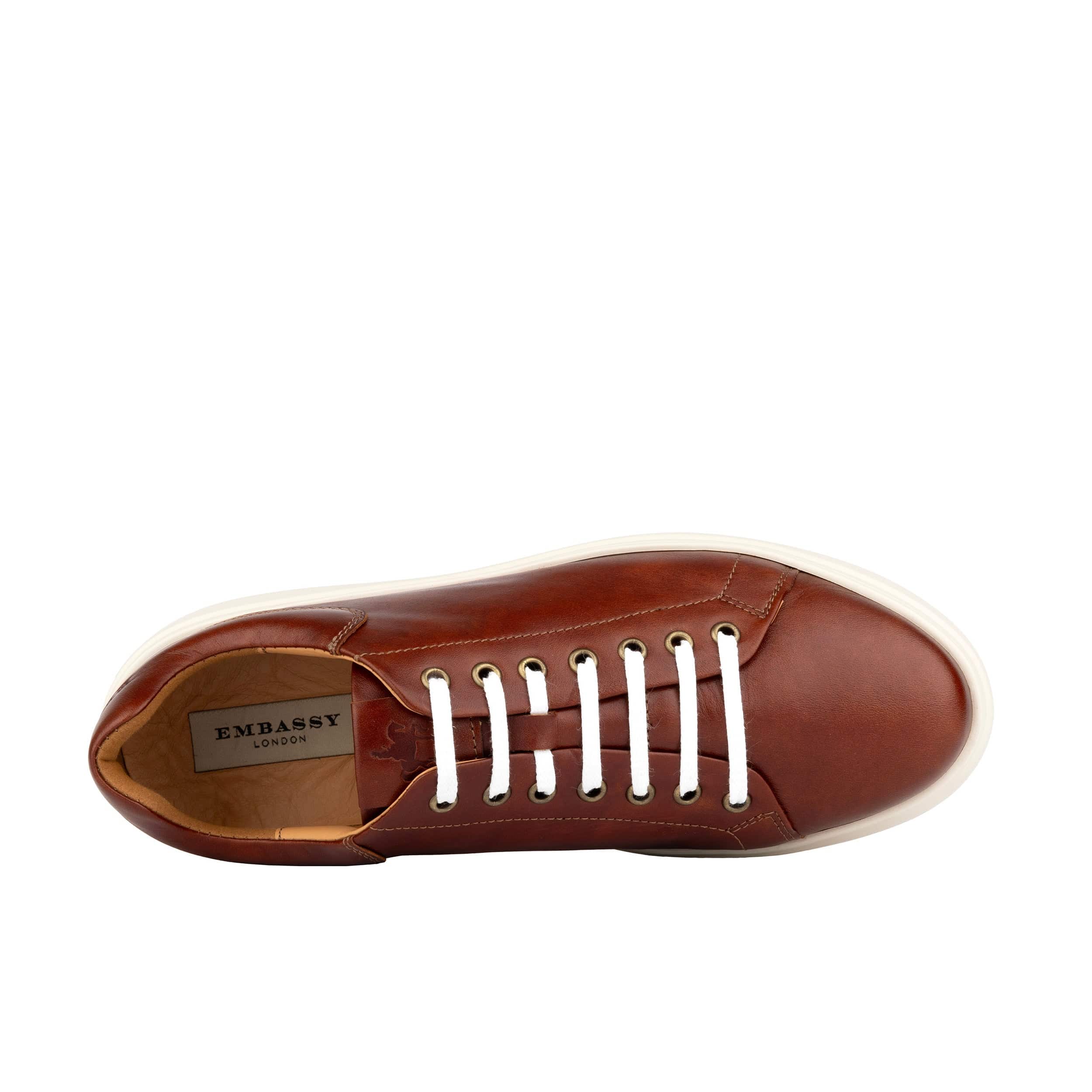 Sun City - Brown - Men's white sole trainer in brown soft leather - Image 5