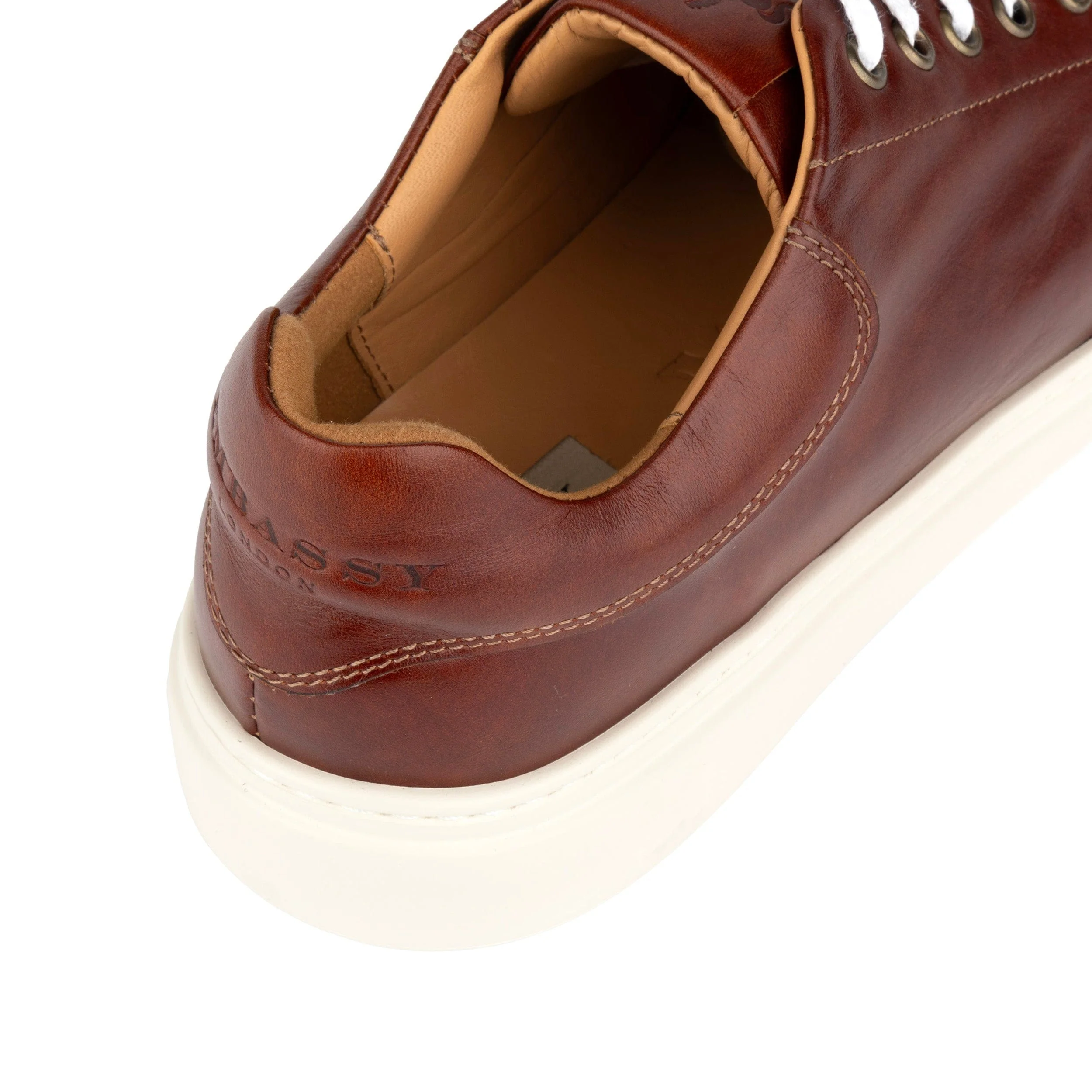 Sun City - Brown - Men's white sole trainer in brown soft leather - Image 8