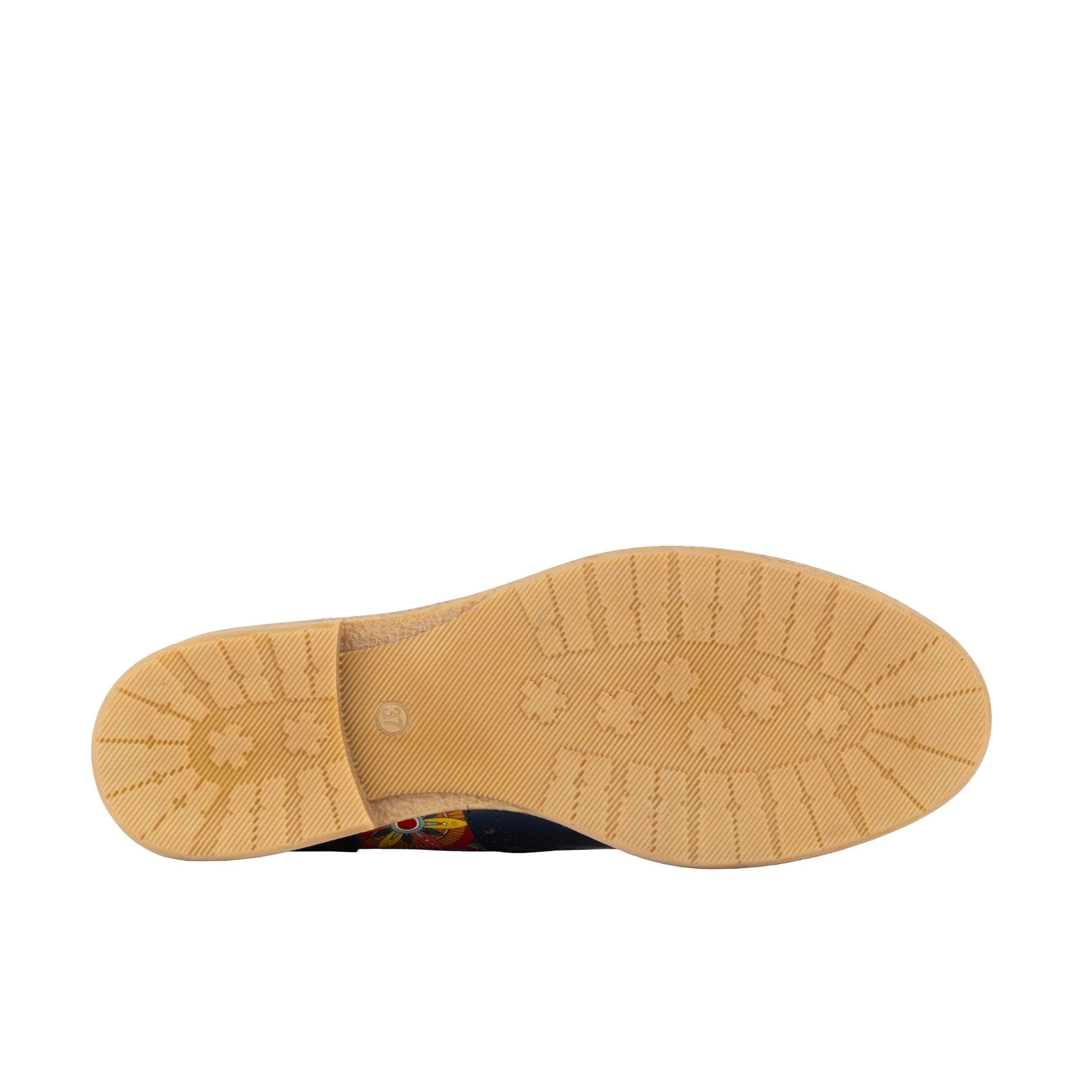 The Artist - Navy Multi - Women's leather lace-up shoe with brogue detailing - Image 7