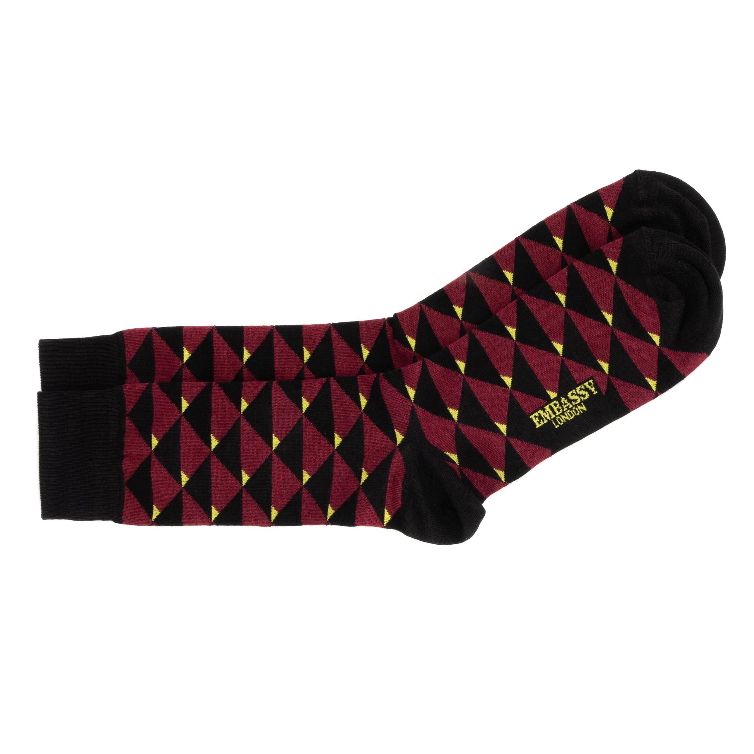 Toeblerone - Bordeaux - Men's cotton crew socks size UK 6 to 12 in burgundy - Image 3