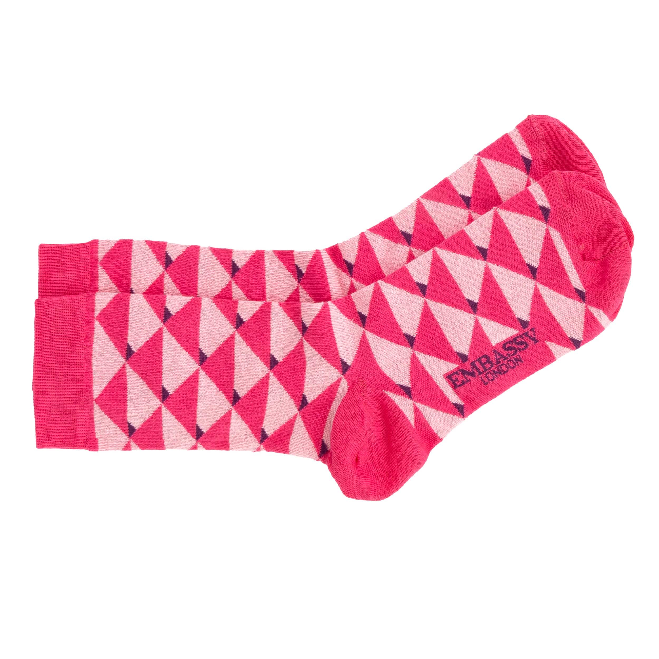 Toeblerone - Pink - Men's cotton crew crew socks size UK 6 to 12 in pink - Image 3
