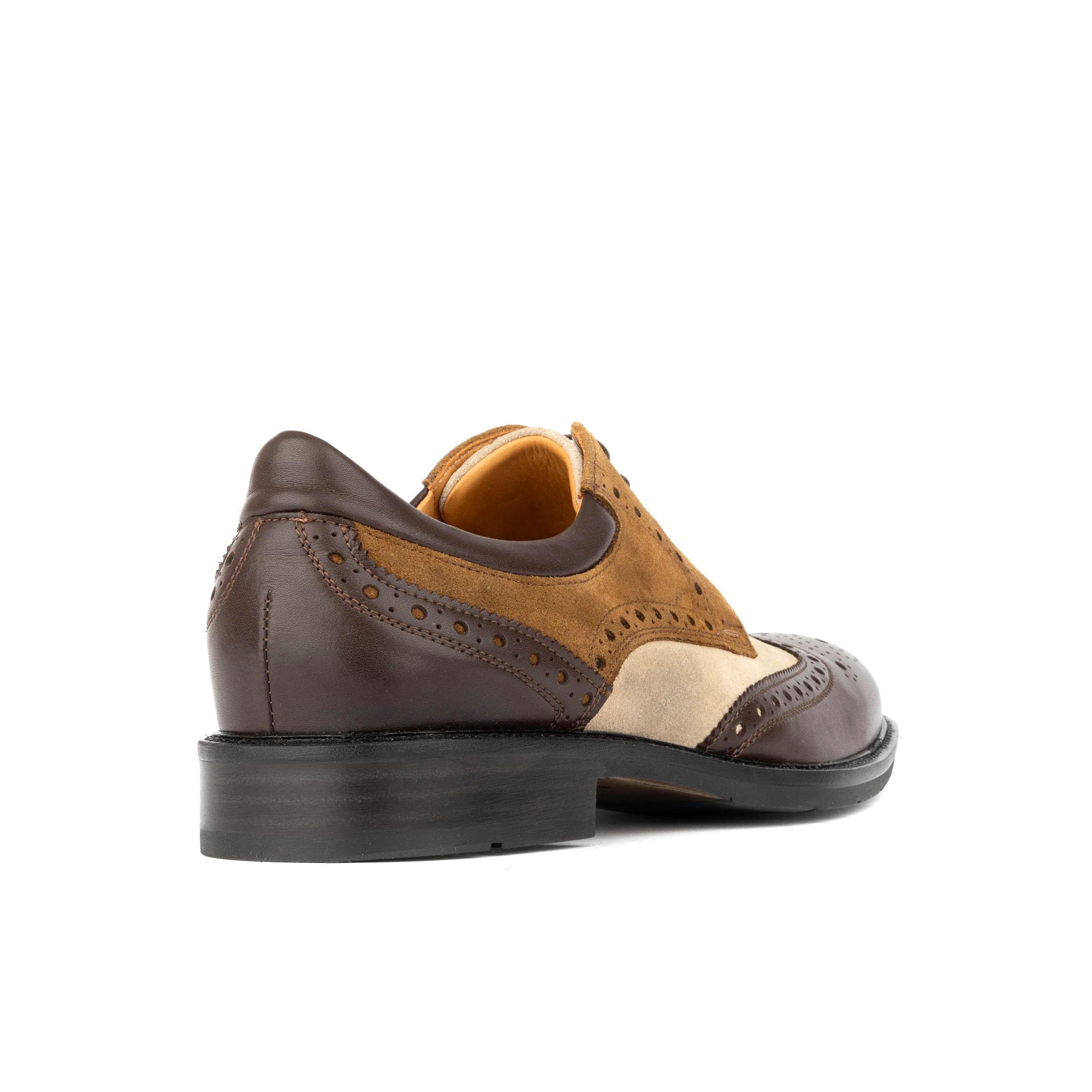 Toledo - Brown, Cream & Tan - Men's Leather & Suede Oxford Shoe - Image 4