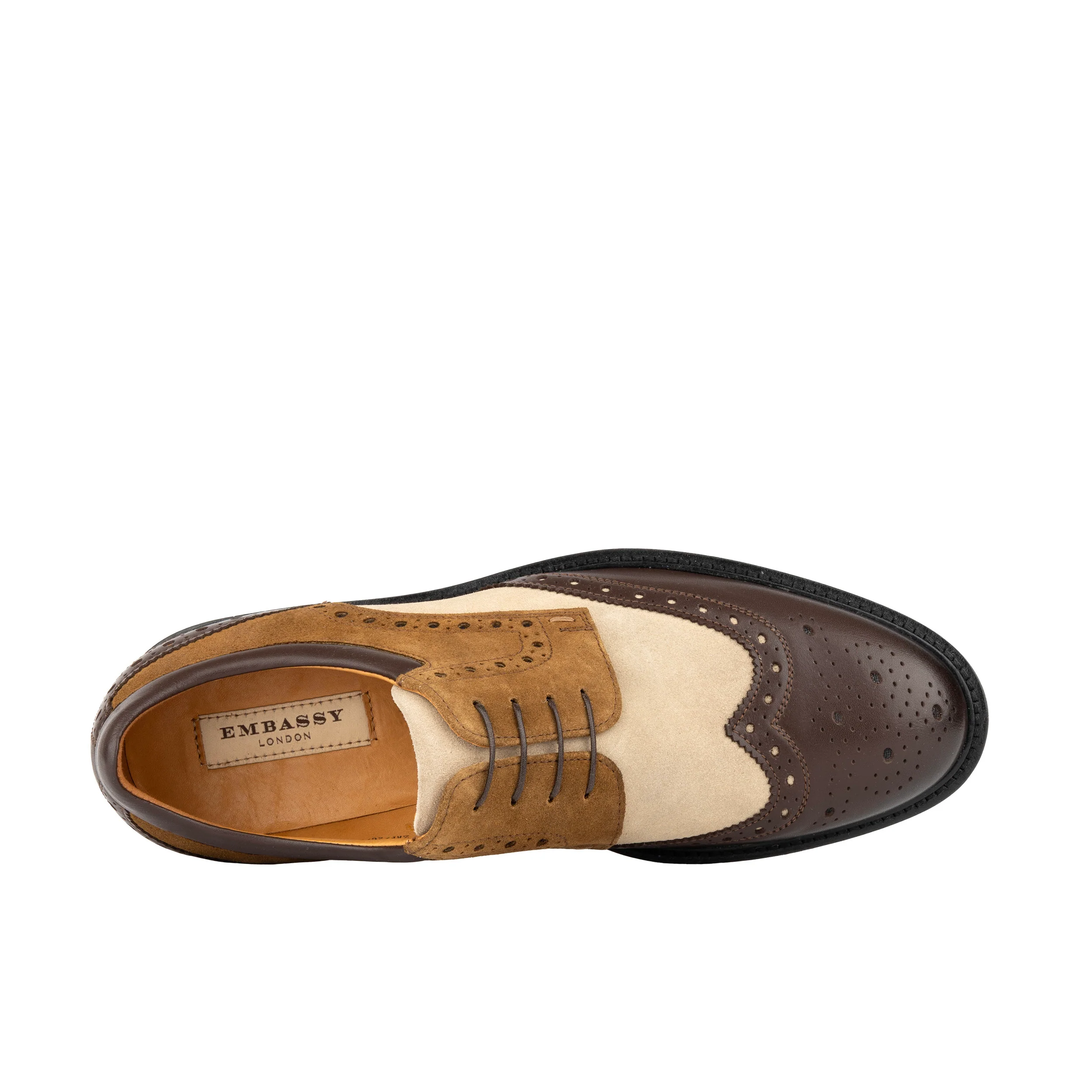 Toledo - Brown, Cream & Tan - Men's Leather & Suede Oxford Shoe - Image 6