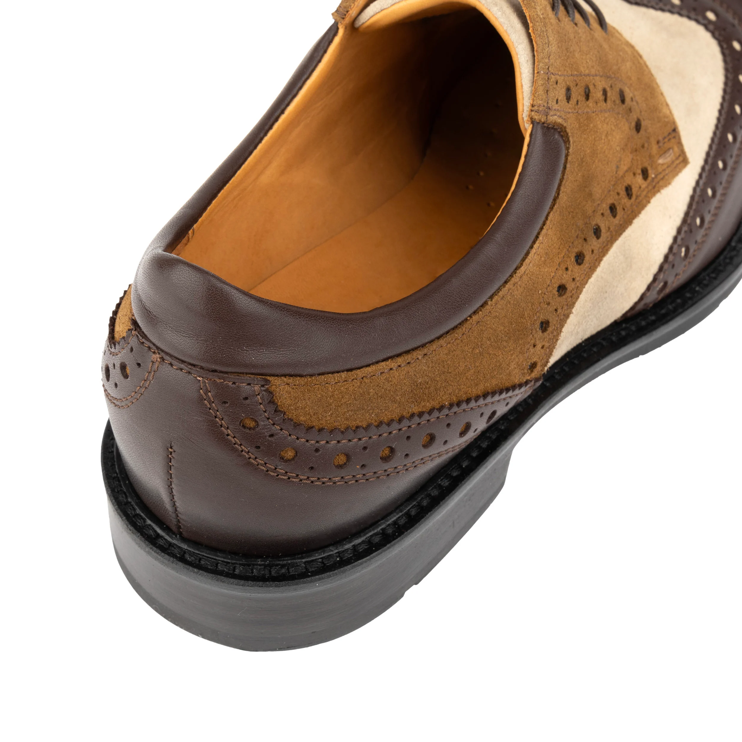 Toledo - Brown, Cream & Tan - Men's Leather & Suede Oxford Shoe - Image 8