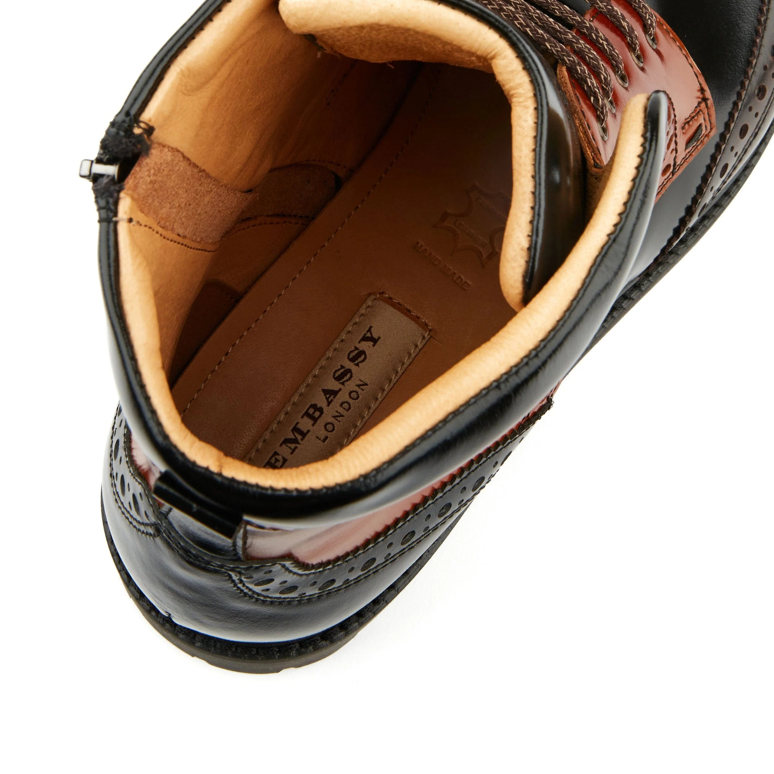 Wanderer - Black Brown - Men's chunky combat style boot in black and brown leather - Image 8