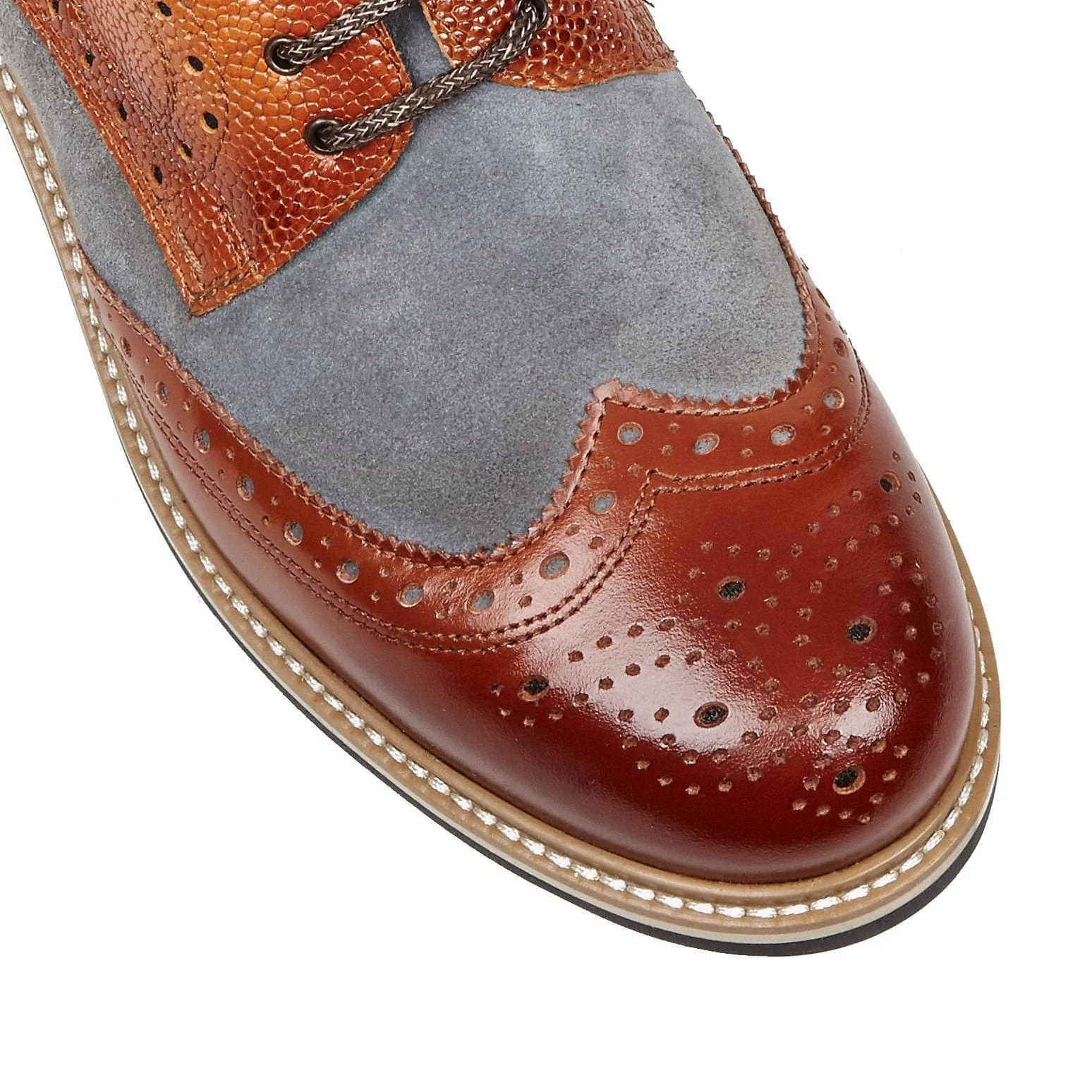 Wanderer - Foxy - Men's chunky combat style lace up and zip up boot in tan - Image 7